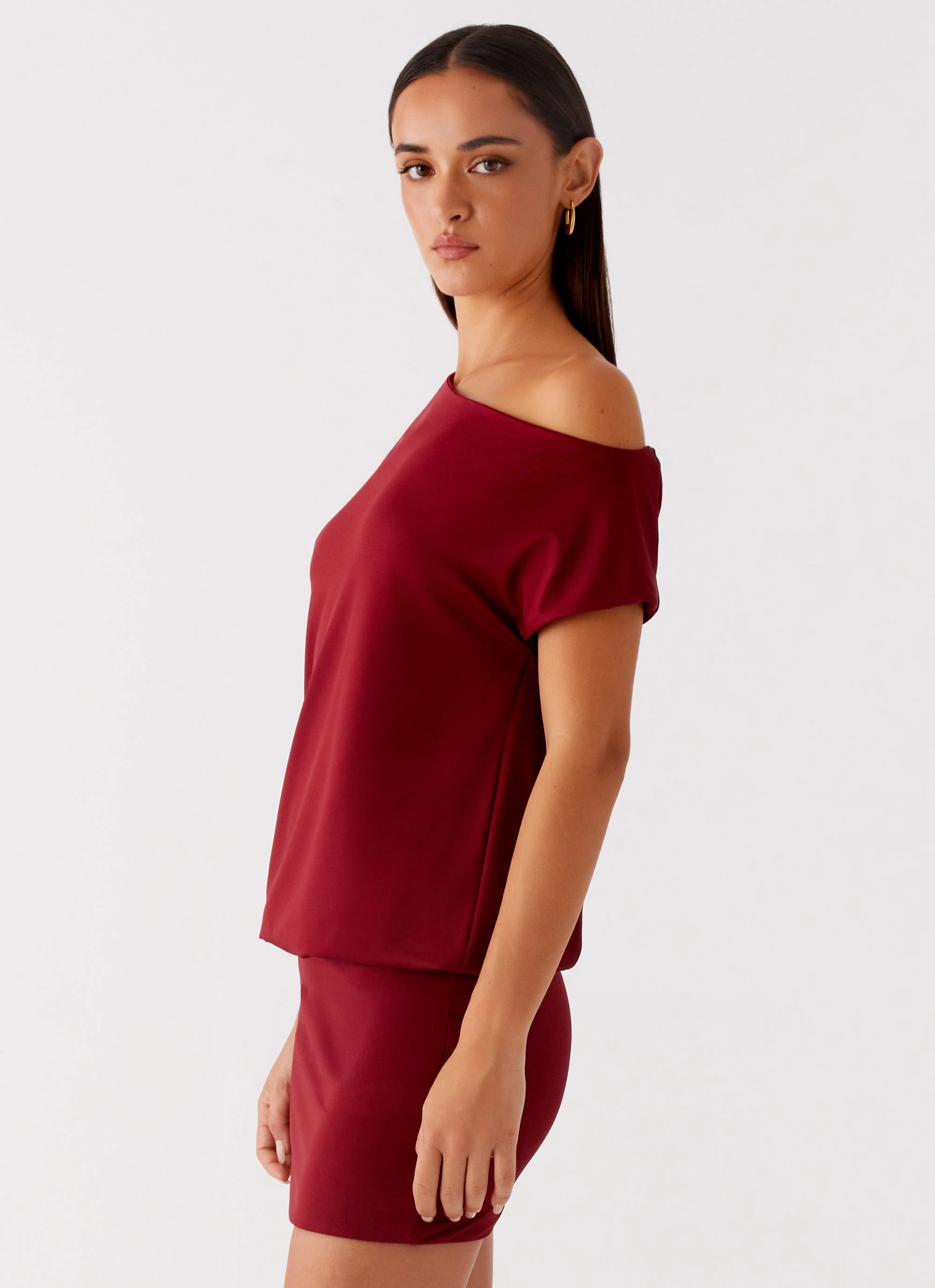 Breeze Grace Daily Wear Paulie Mini Dress - Maroon