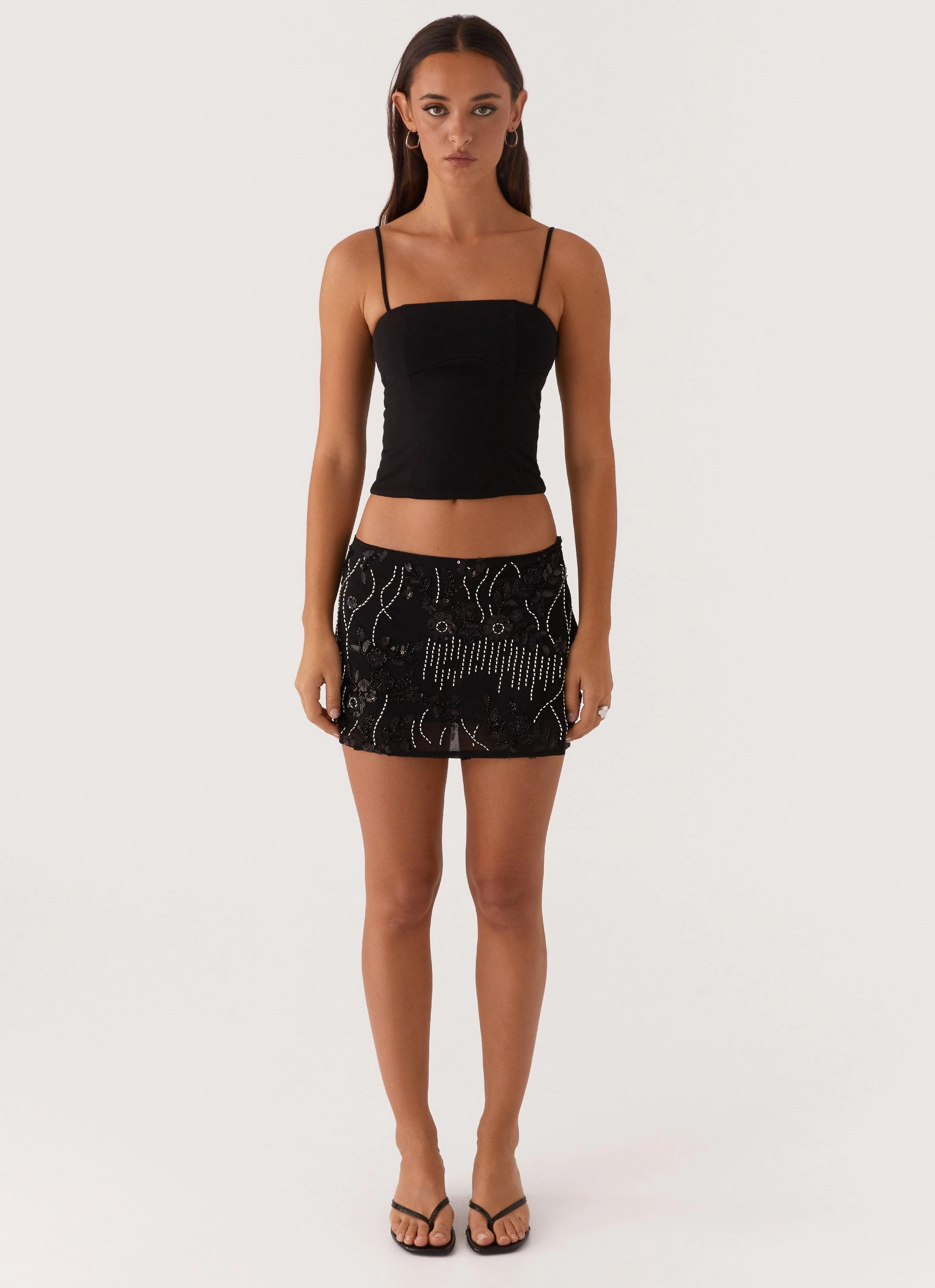Cooling Fabric Moisture Wicking Technology Adored By You Mini Skirt - Black