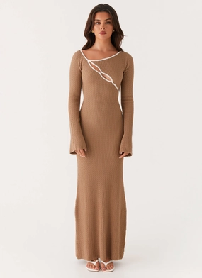 Layered Comfort Hilary Crochet Maxi Dress - Tan