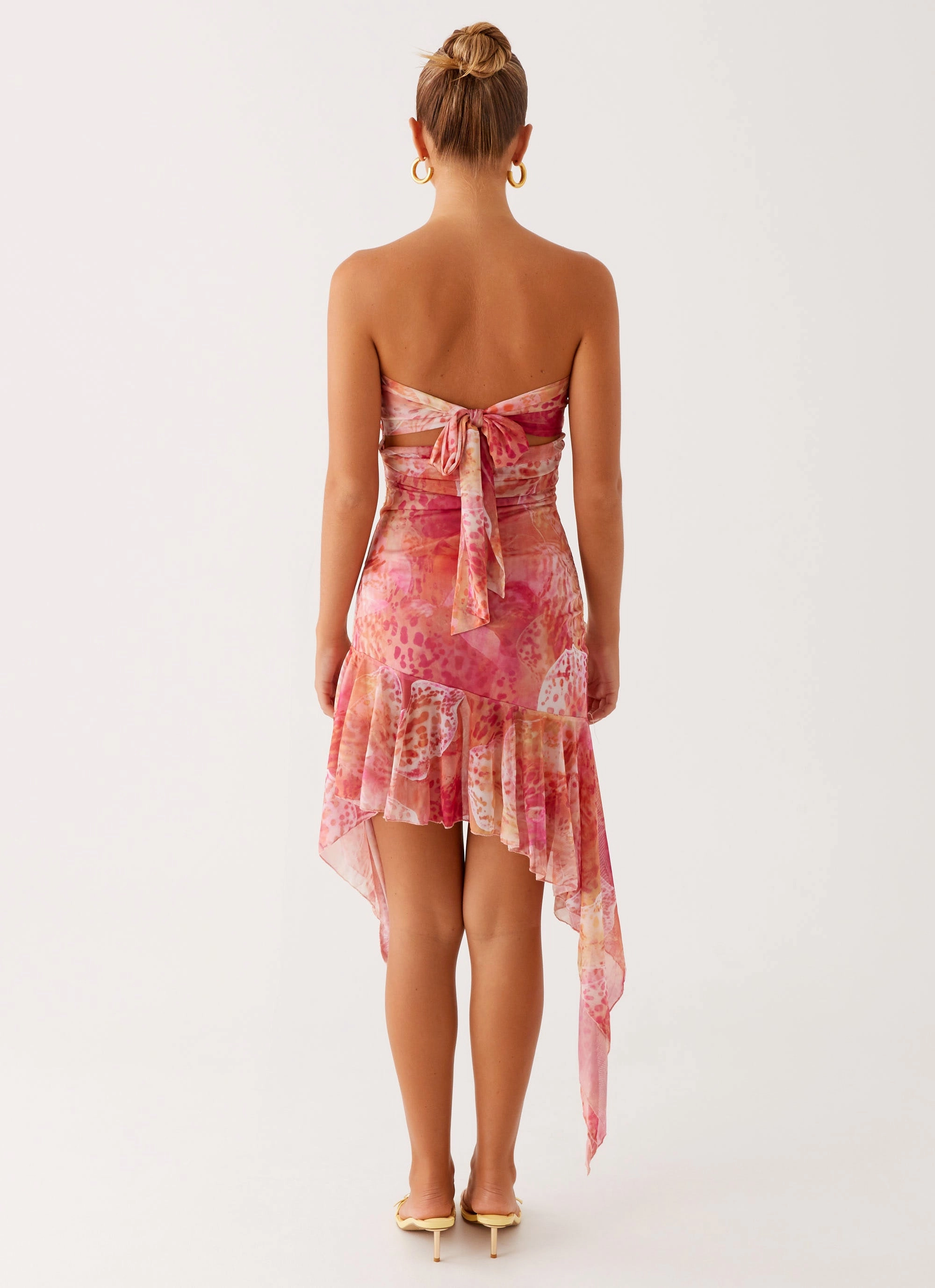 Matte-finish Soft and Relaxed Brooks Mini Dress - Flamingo Fling