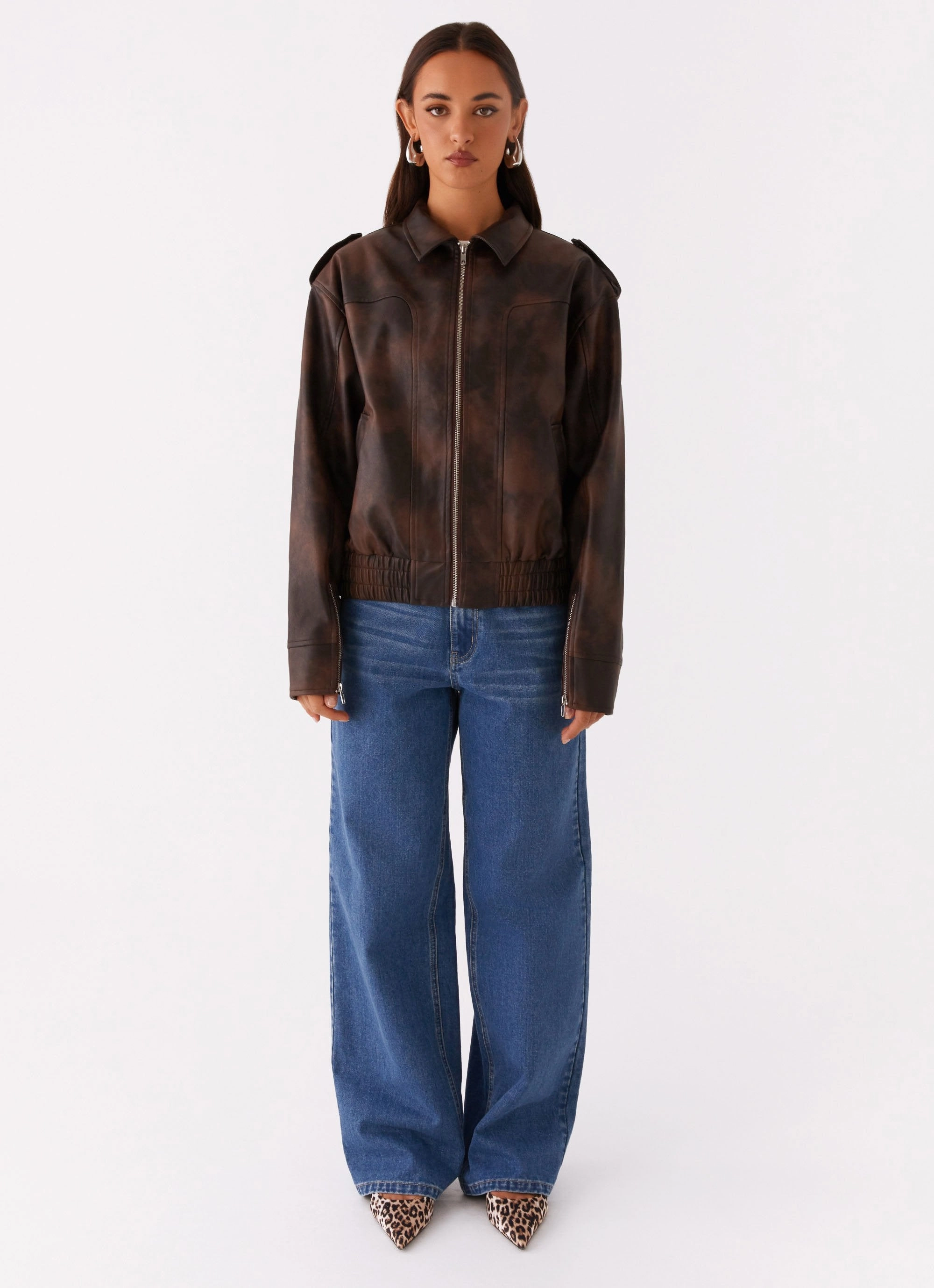 Chicago Bomber Jacket - Chocolate WeatherproofZipper