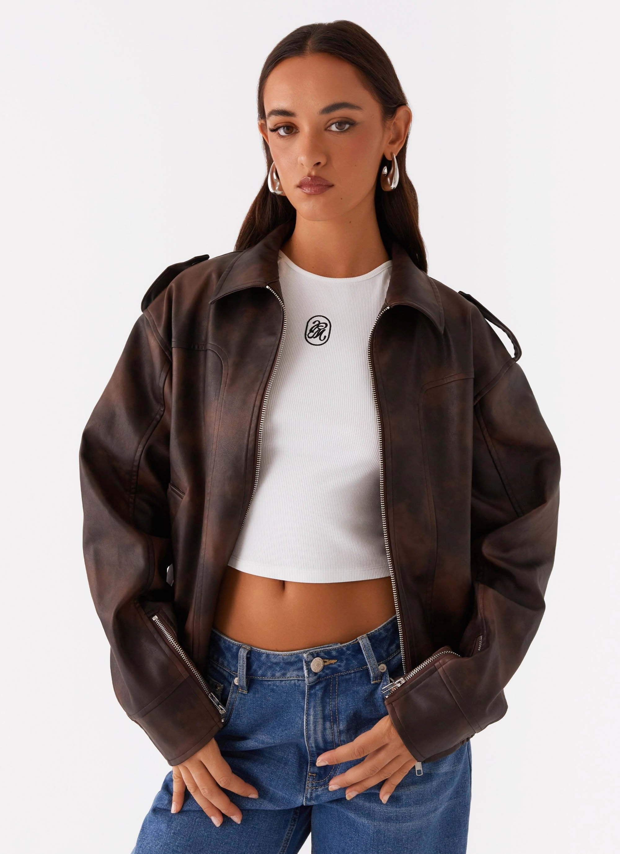 Detachable Lining Odor Control Fibers Chicago Bomber Jacket - Chocolate