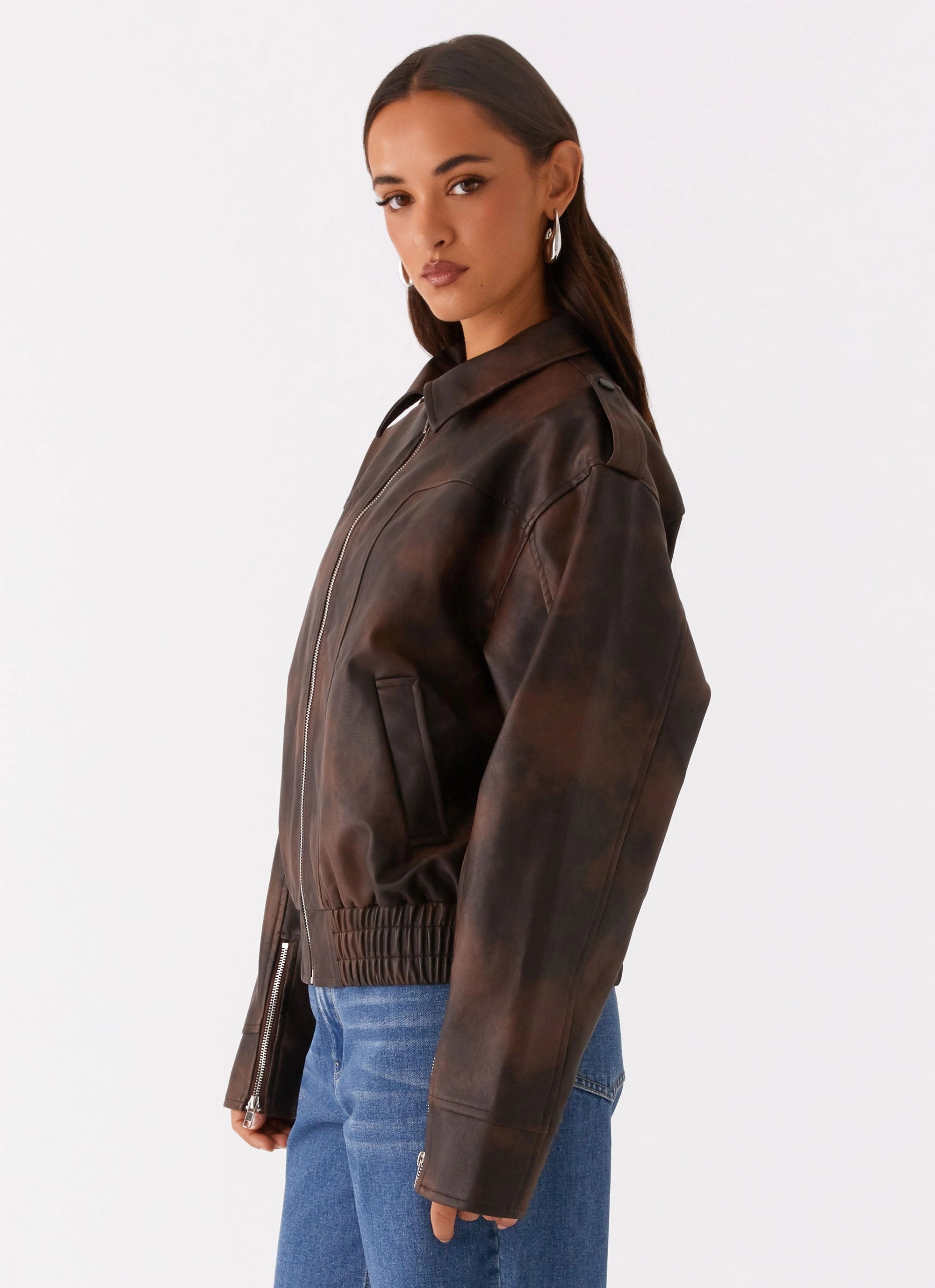 Chicago Bomber Jacket - Chocolate AntiStaticFinish RecycledPolyester