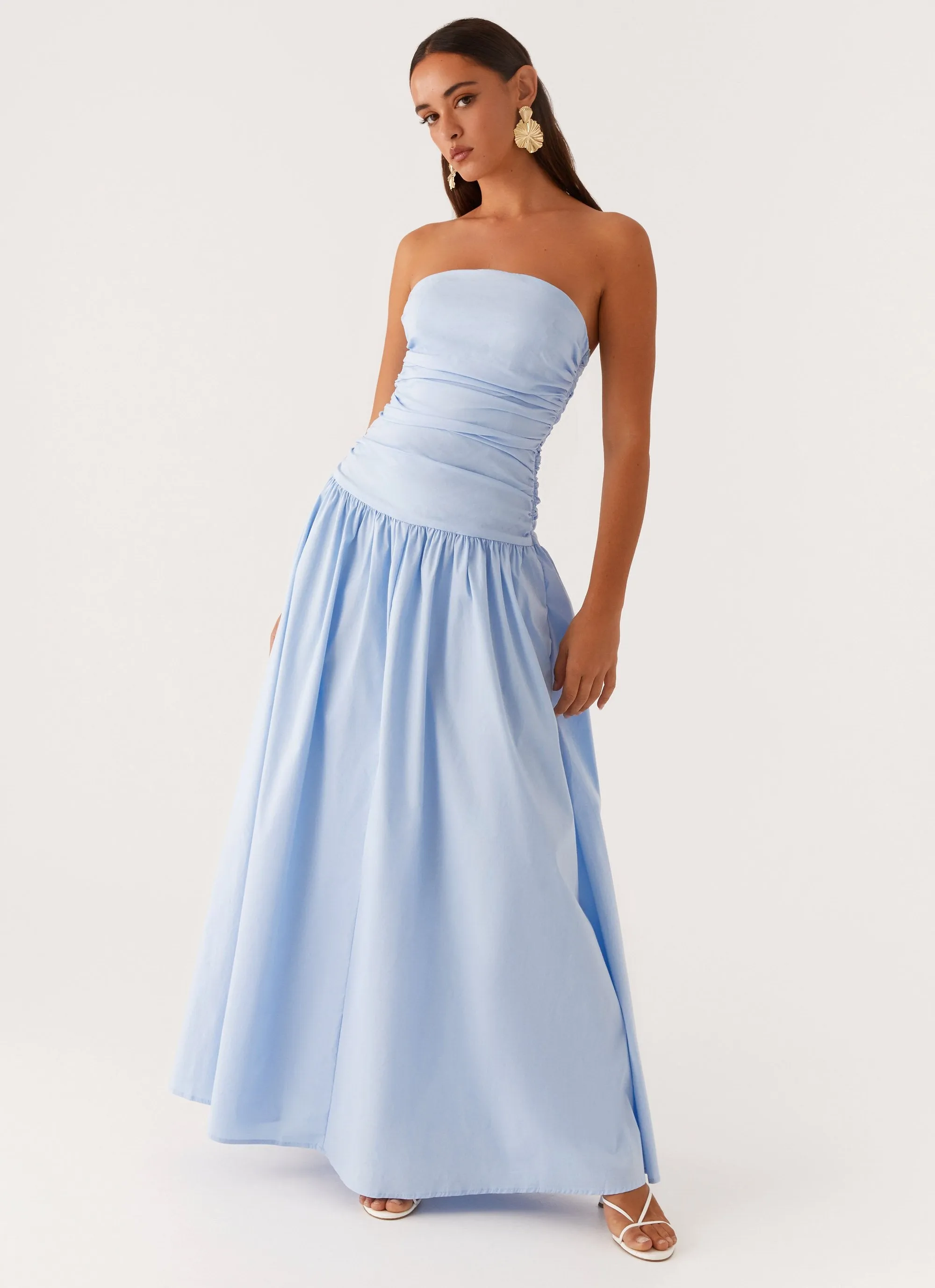 Carmel Maxi Dress - Blue Playful-Detail