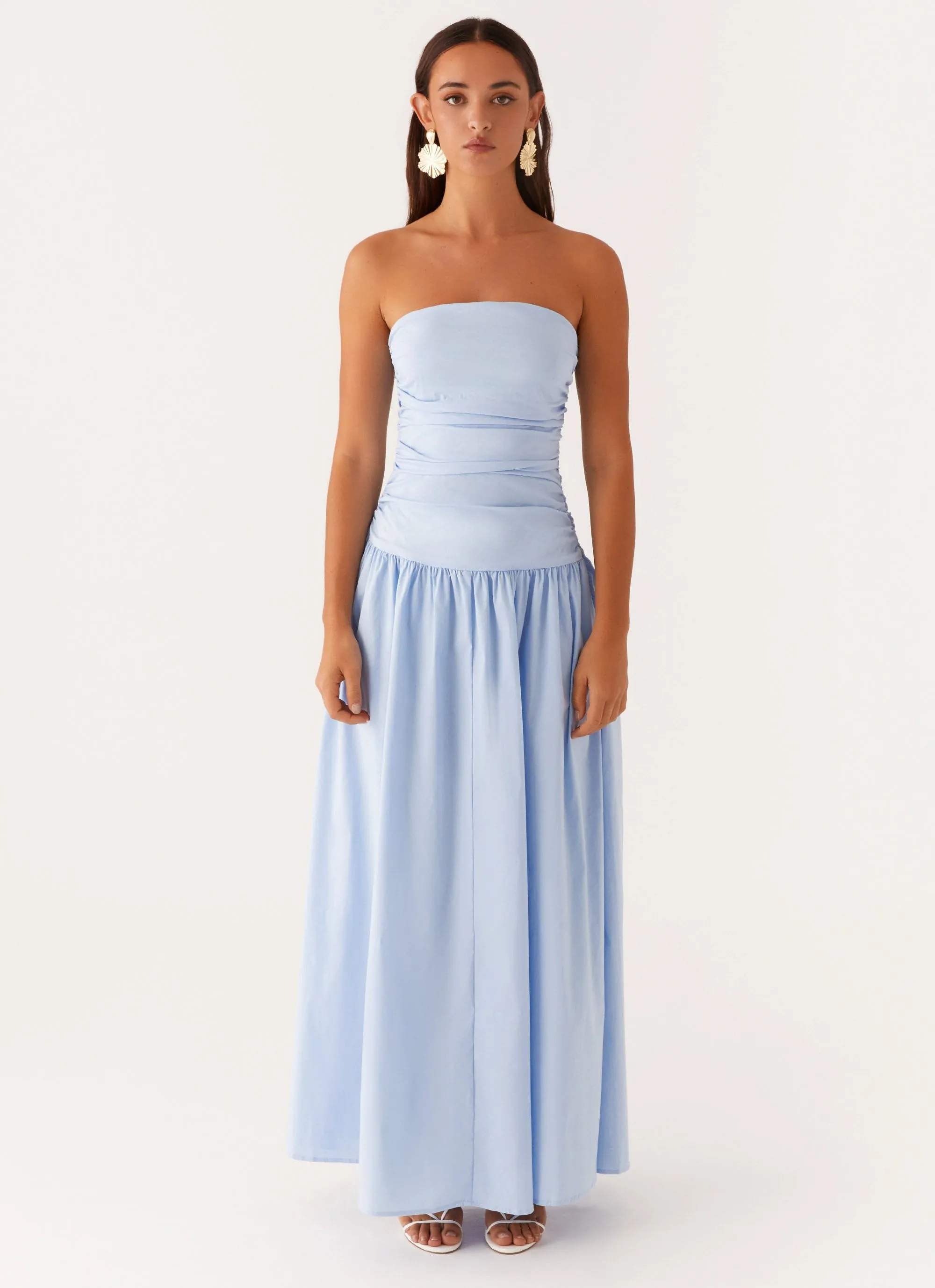 Carmel Maxi Dress - Blue Soft Tone Resort Ready