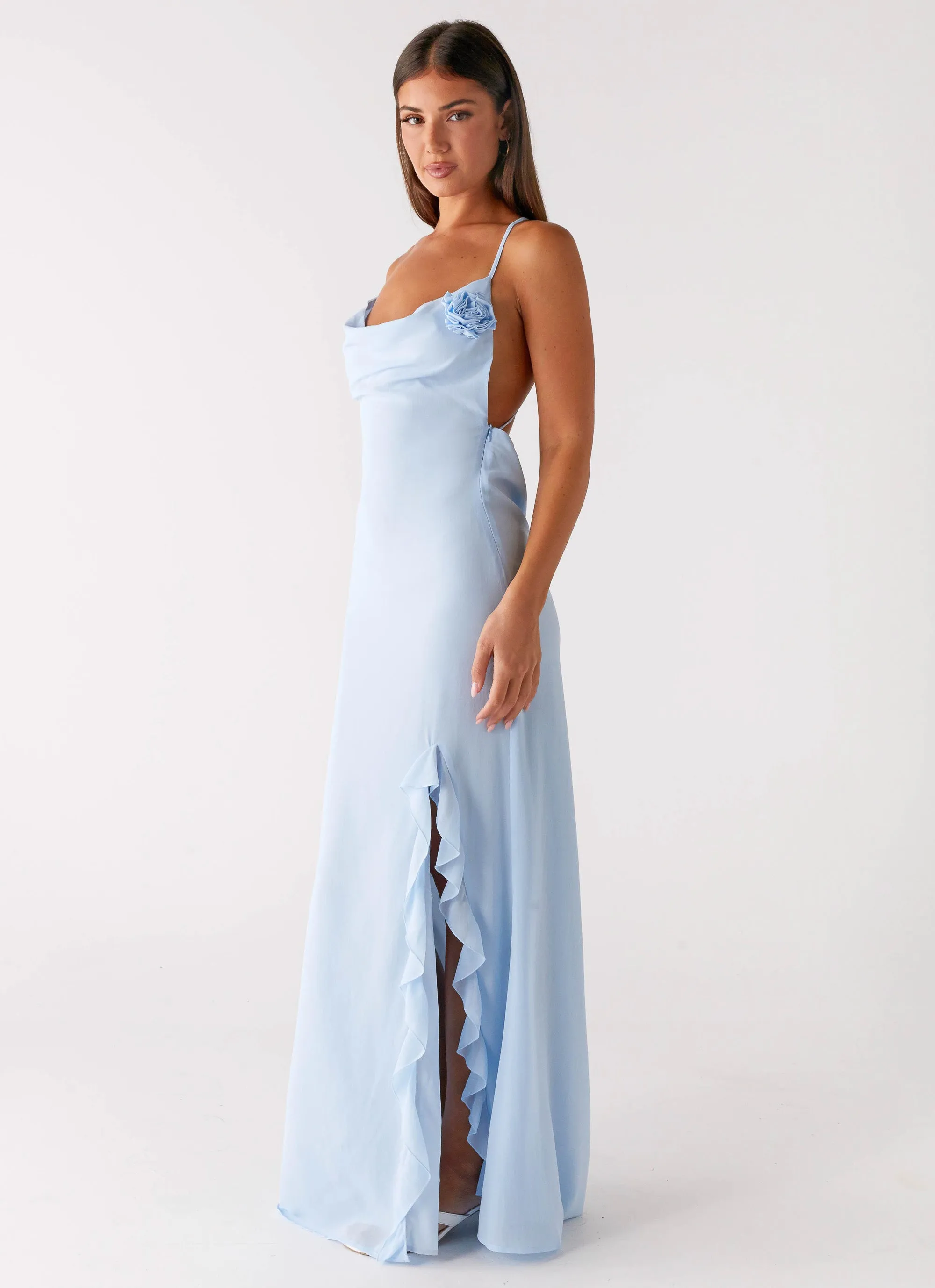 First Class Maxi Dress - Blue Trendy Fit Look Formed Look