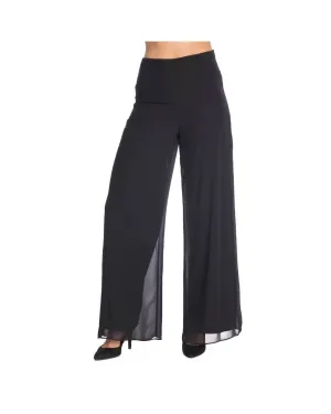 Chiffon Wide Leg Pant in Black | Black