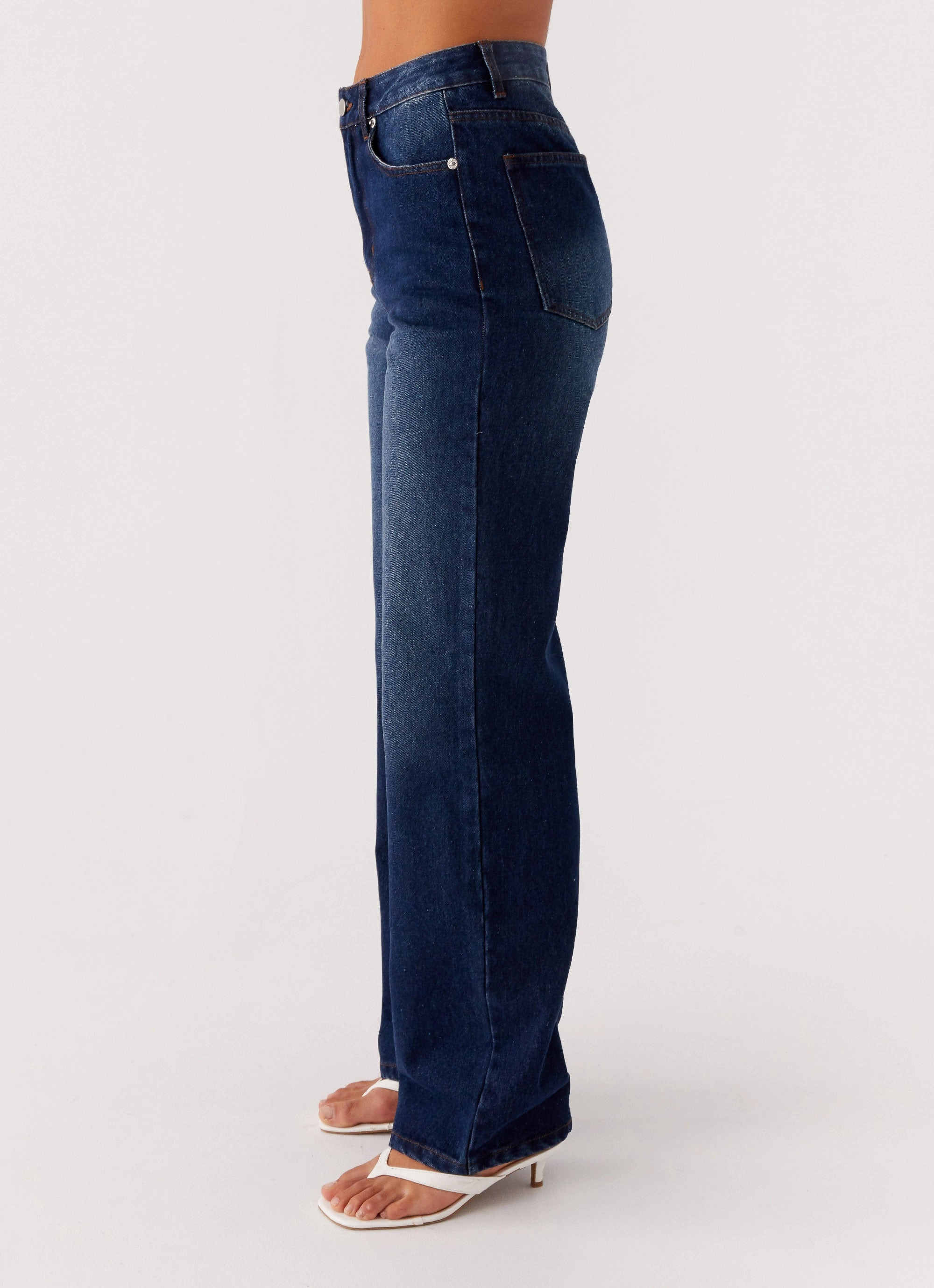 Reinforced Elbows MultiPocket Configuration Back Again Straight Leg Denim Jeans - Vintage Blue