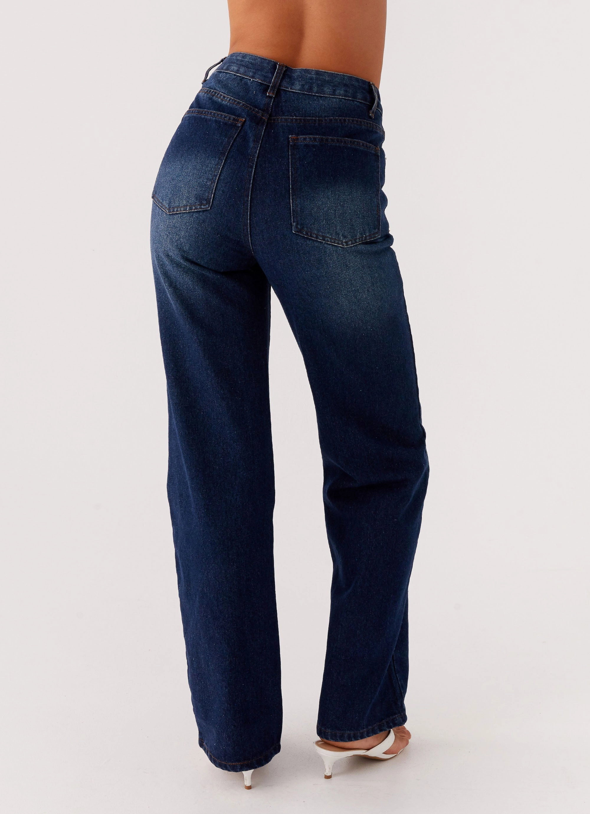 Comfort Fit Design Back Again Straight Leg Denim Jeans - Vintage Blue