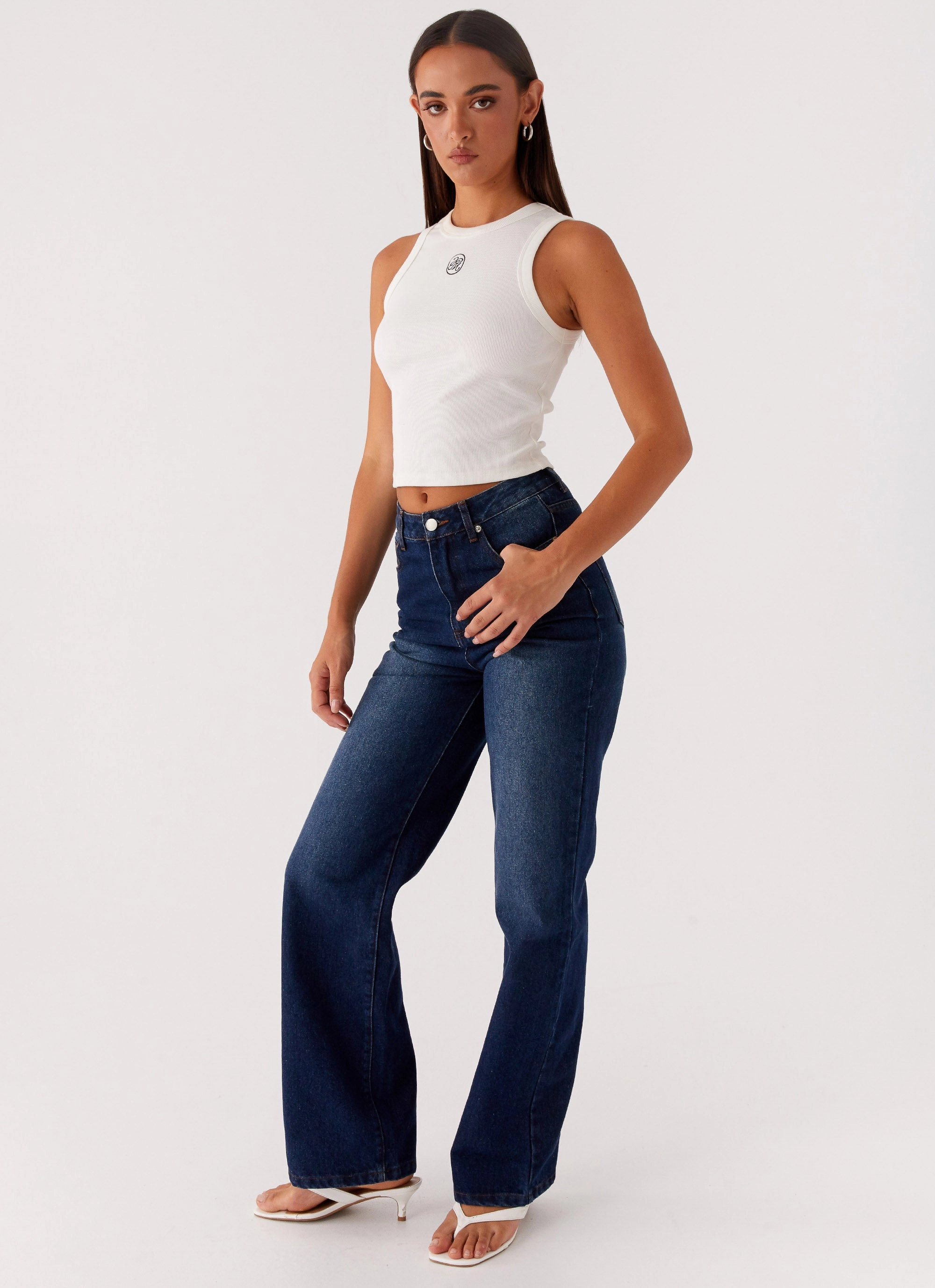 Three Layer Laminate Back Again Straight Leg Denim Jeans - Vintage Blue