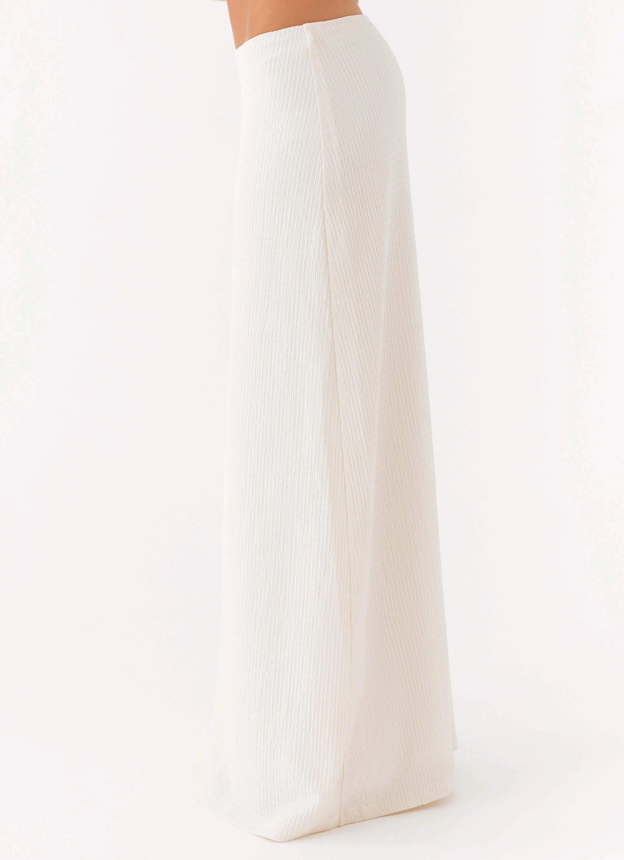 Reflective Trim Options Tatum Low Rise Maxi Skirt - Ivory