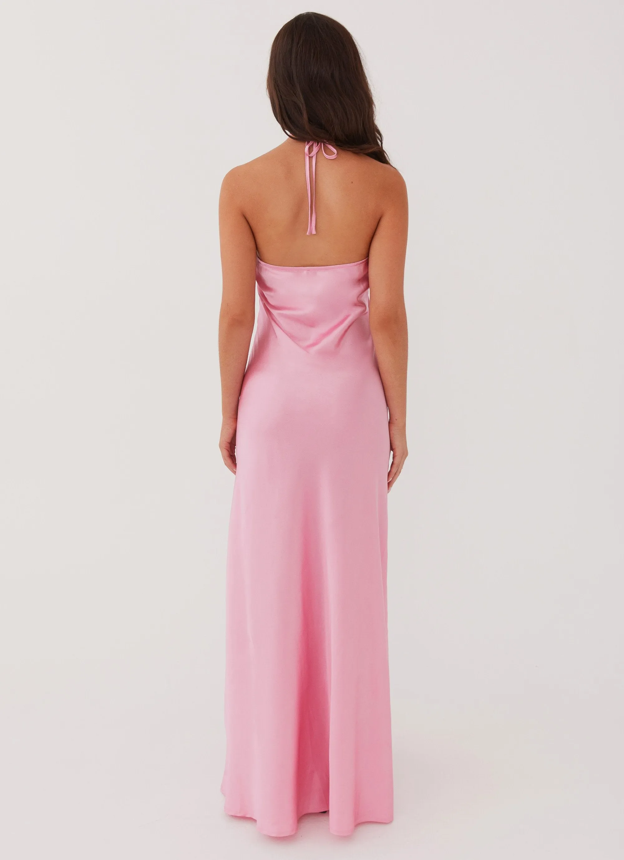 Neutral Aesthetic Noir Symphony Maxi Dress - Pink