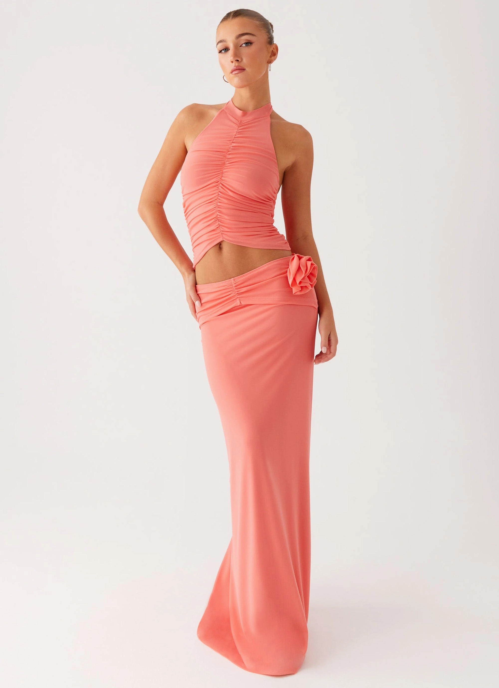 Jayce Maxi Skirt - Salmon Active Wear Anti Odor Treatment