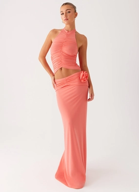 Jayce Maxi Skirt - Salmon Active Wear Anti Odor Treatment