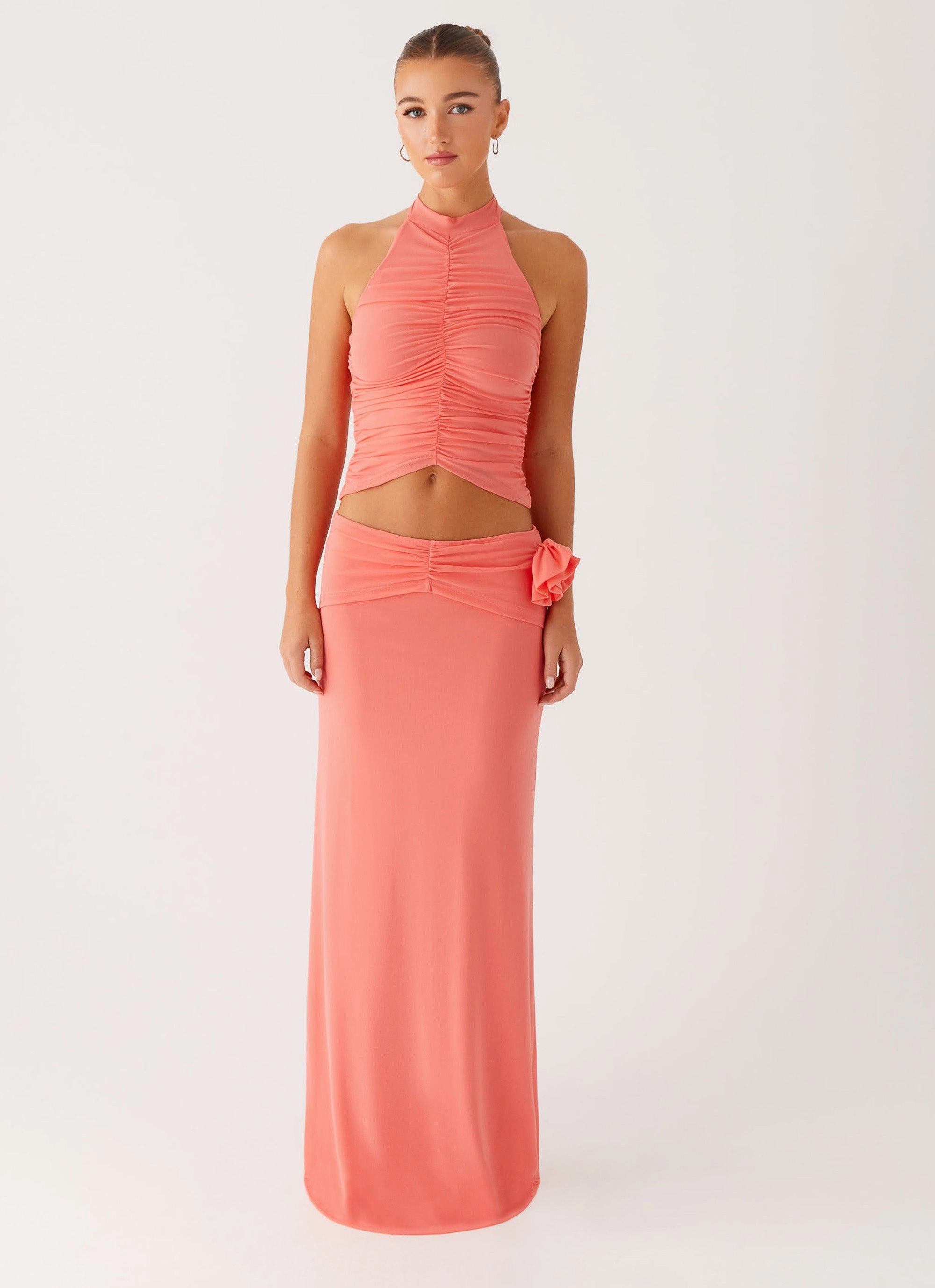 Jayce Maxi Skirt - Salmon Perfect Length