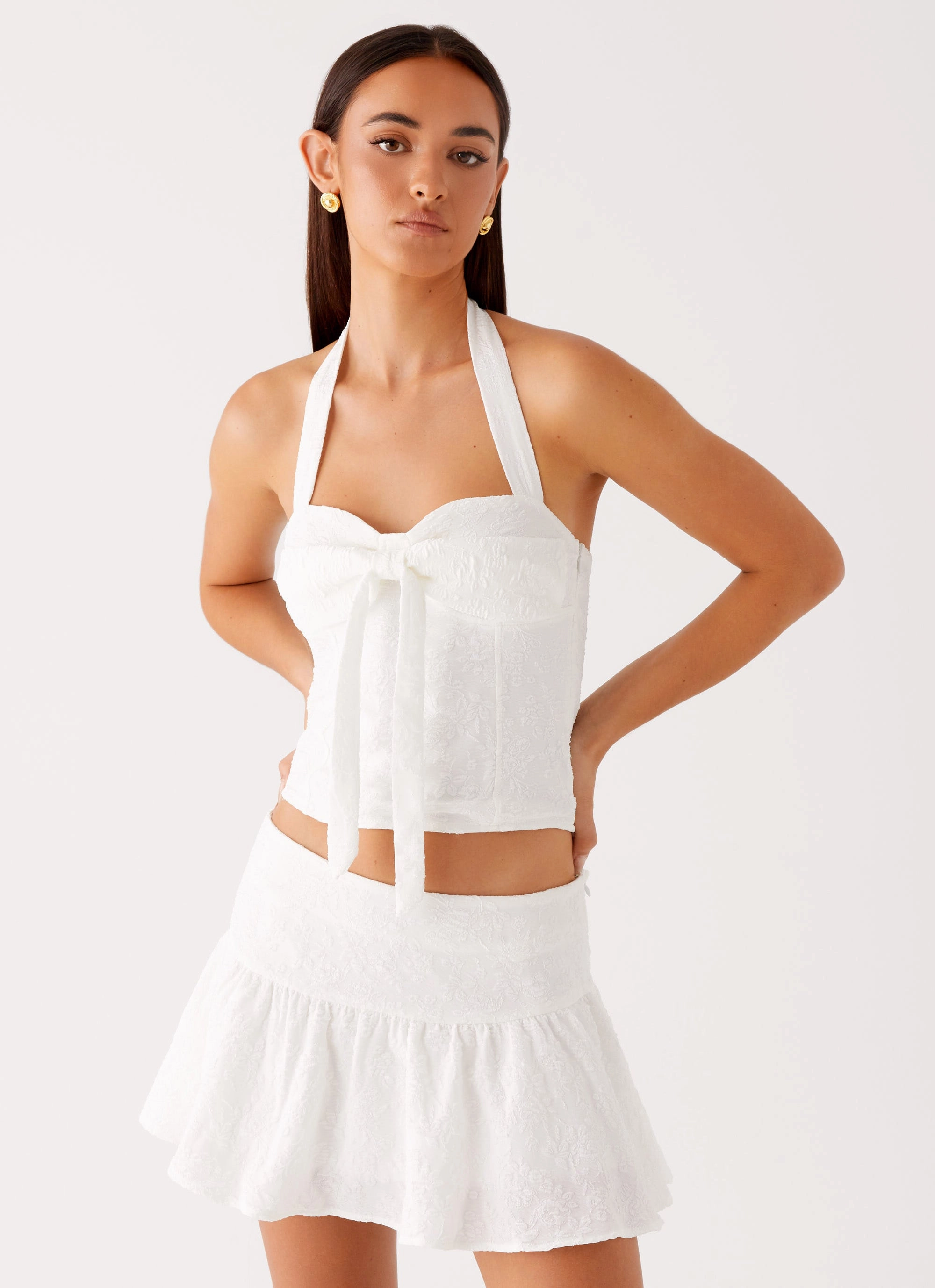 Classic Fit Brissy Mini Skirt - White