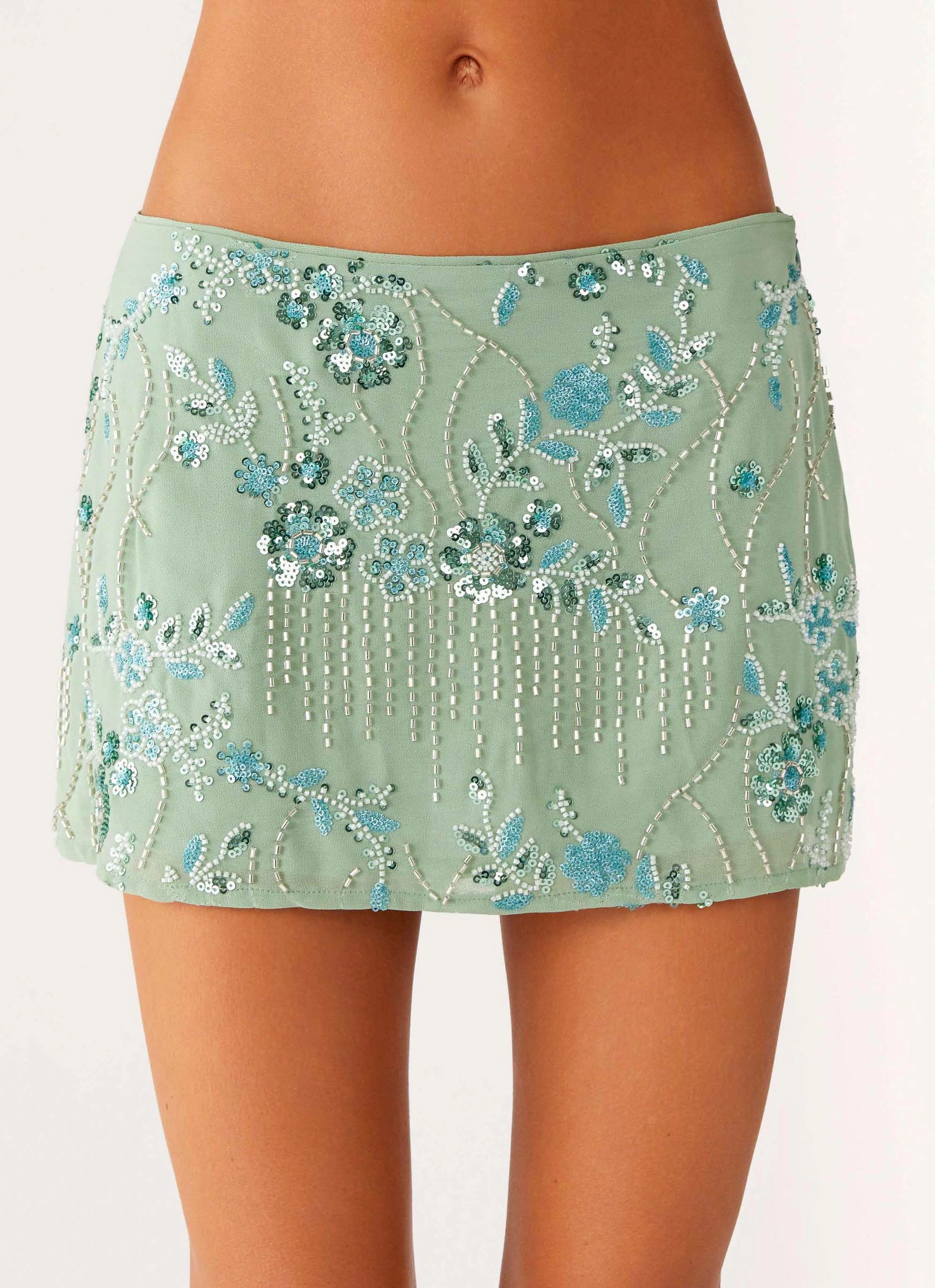 Non Clip Adored By You Mini Skirt - Mint