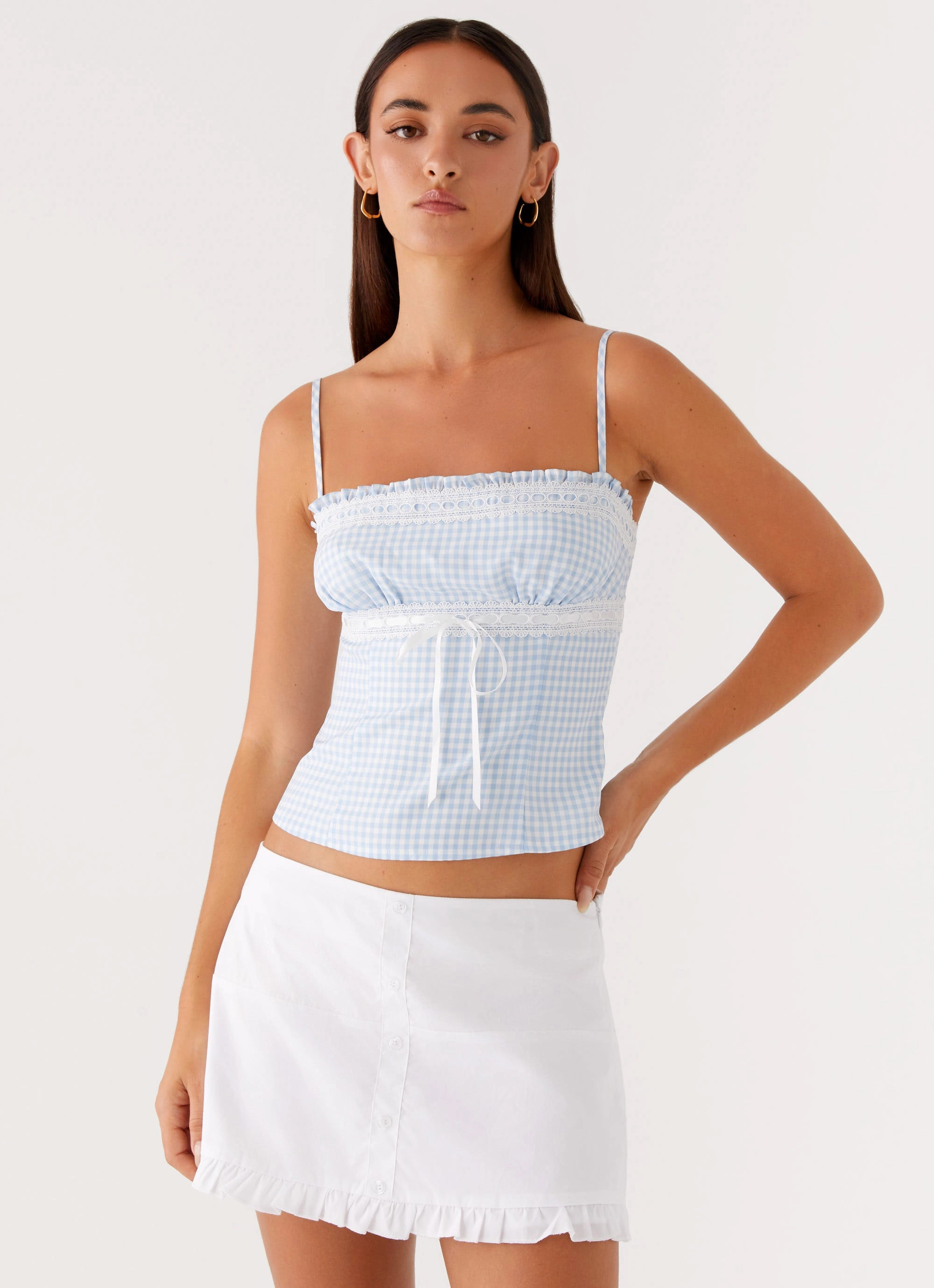 Relaxed Comfort Look Cozy Material Bristol Mini Skirt - White