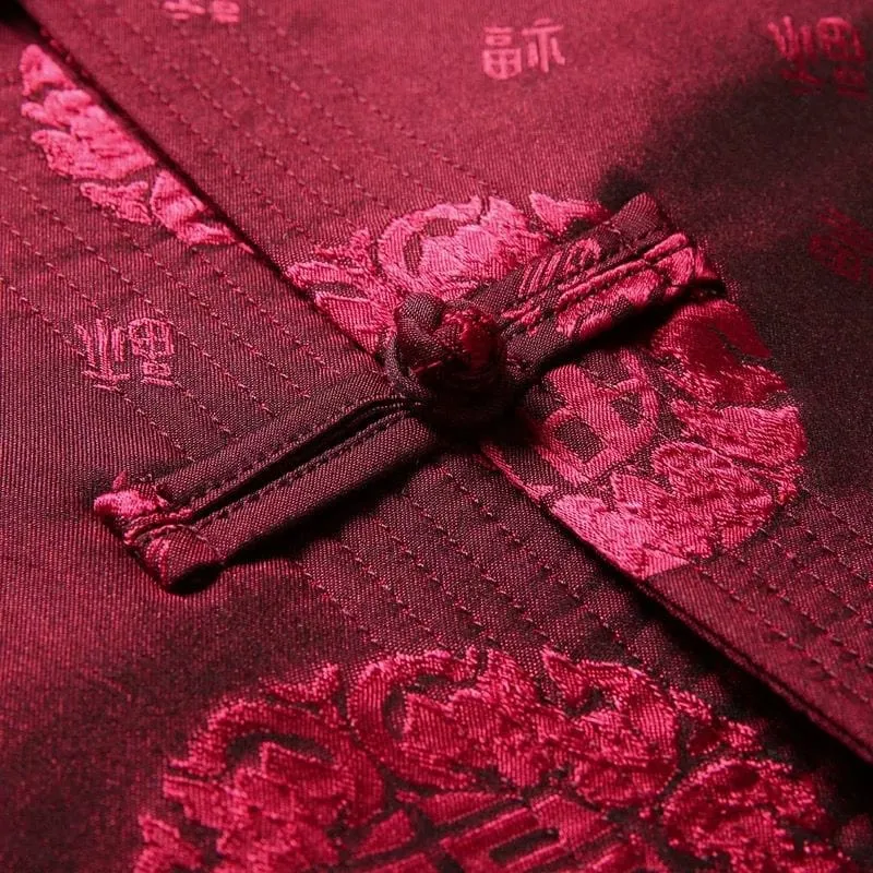 Chinese Men Blessing pattern Tang Suit Jacket