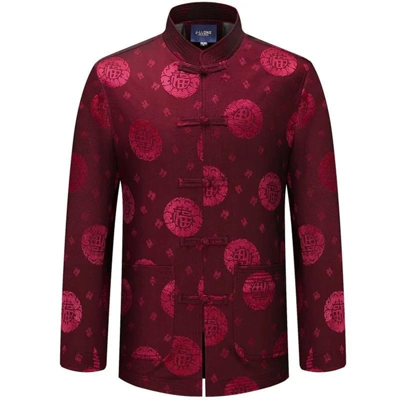 Chinese Men Blessing pattern Tang Suit Jacket