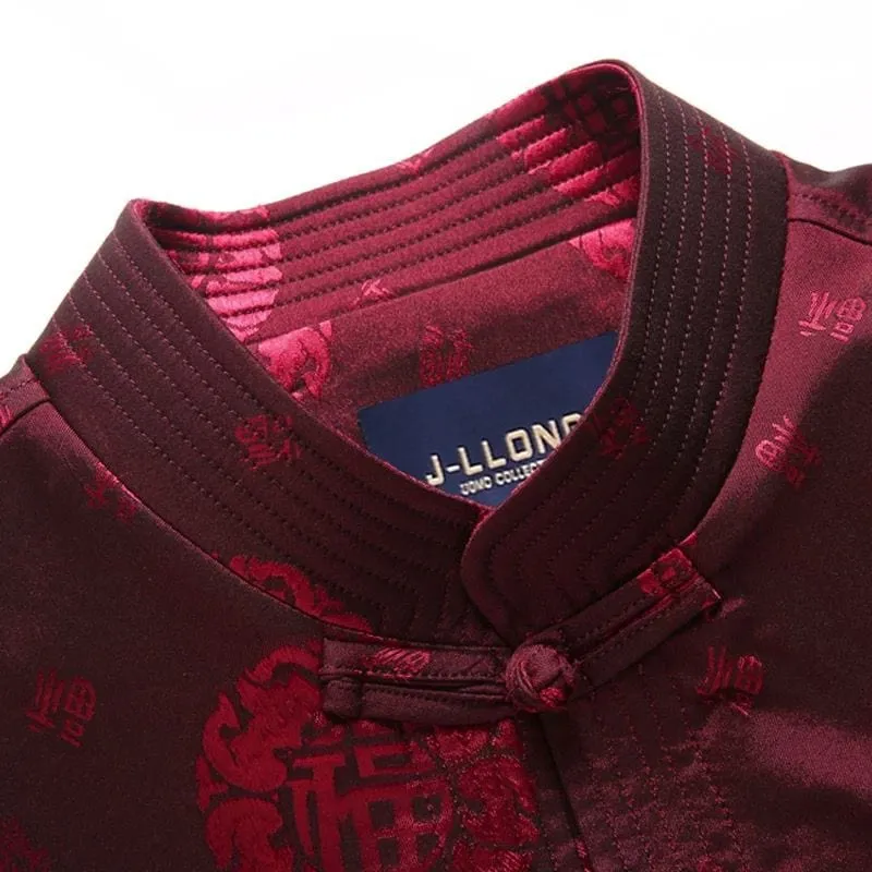Chinese Men Blessing pattern Tang Suit Jacket