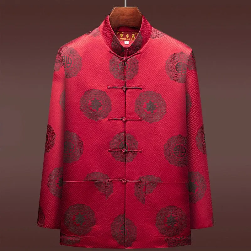 Chinese Men long living pattern Tang Suit Jacket