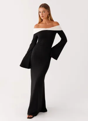 Hits Different Long Sleeve Maxi Dress - Black Sleek Presence
