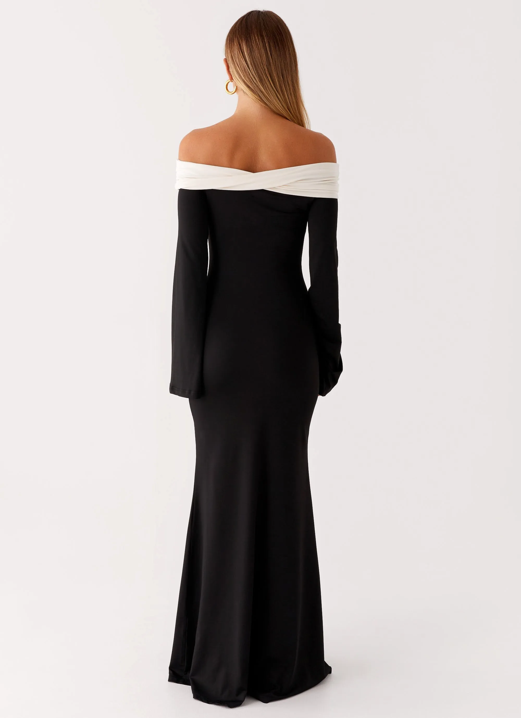 Business casual Smart Blend Hits Different Long Sleeve Maxi Dress - Black