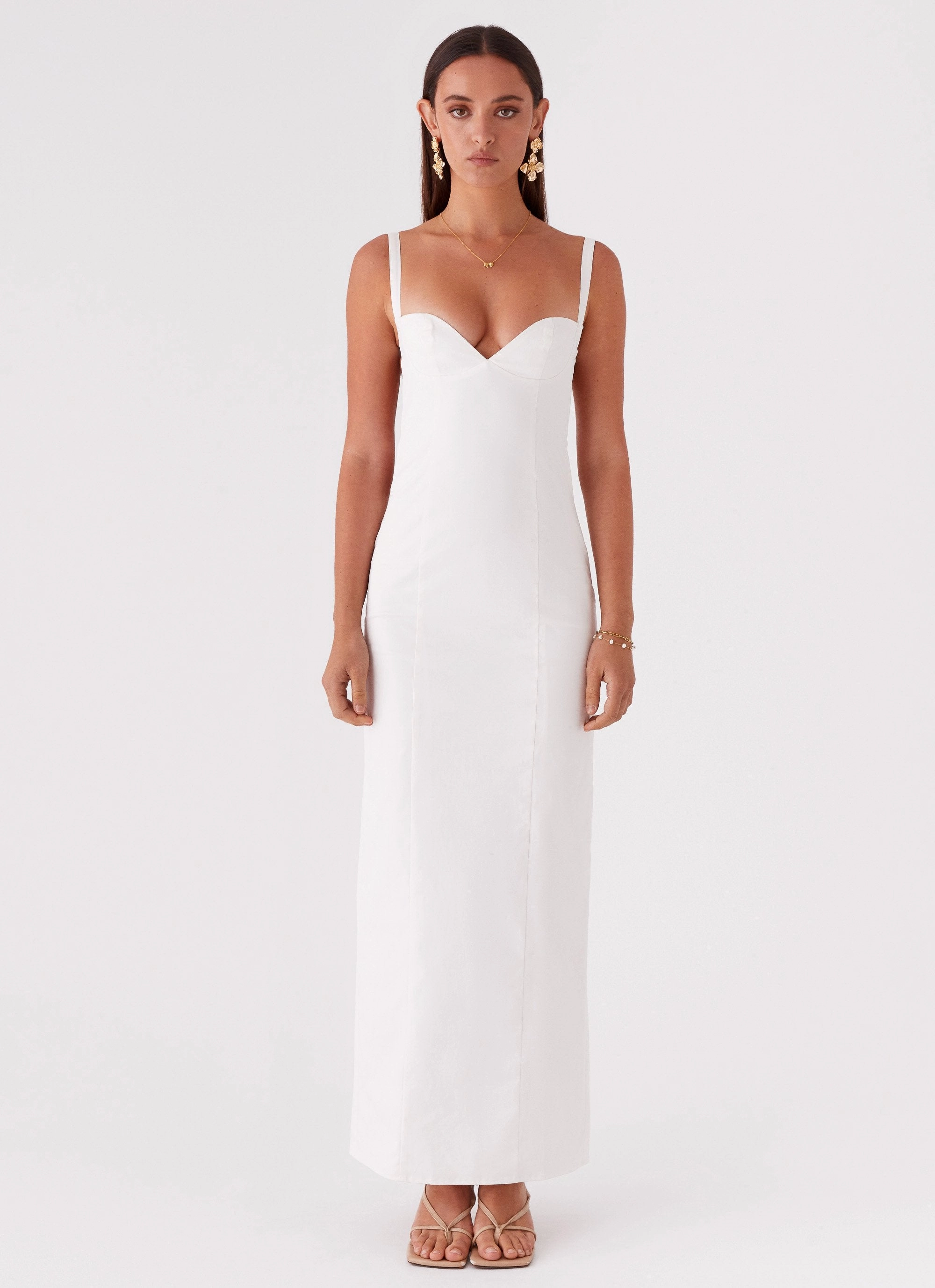 Travel-Style Naomi Backless Maxi Dress - Off White