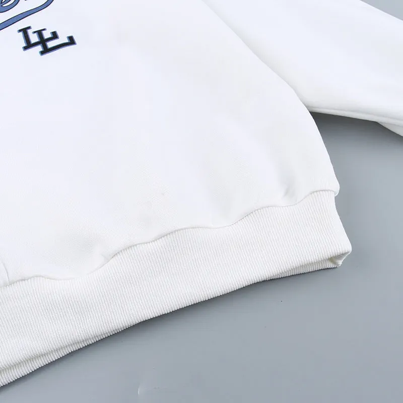 christmas outfit Sonicelife Letter Print Pullover Oversized Sweatshirt