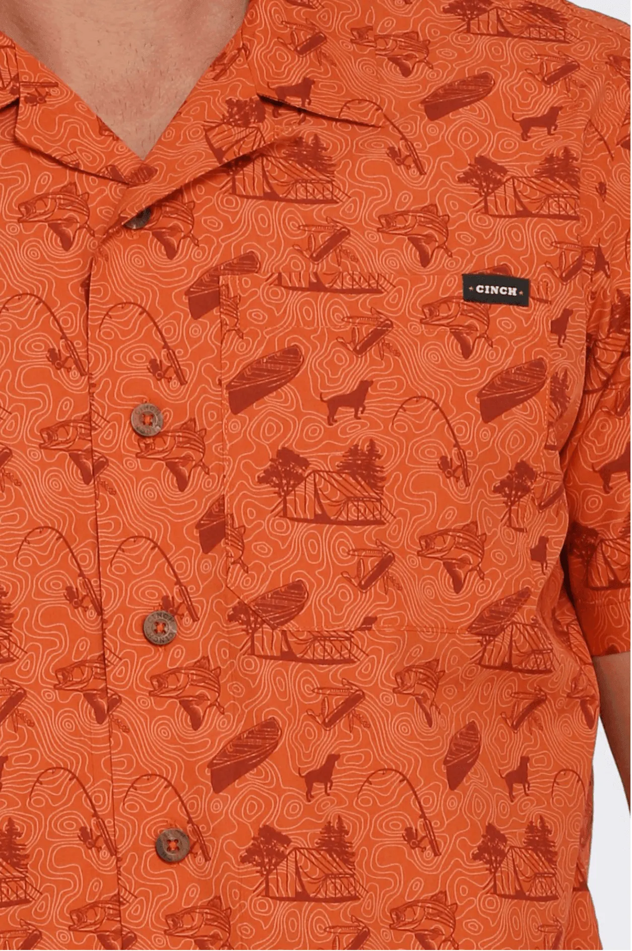 Cinch Men's Camping Print Camp Shirt MTW1401008