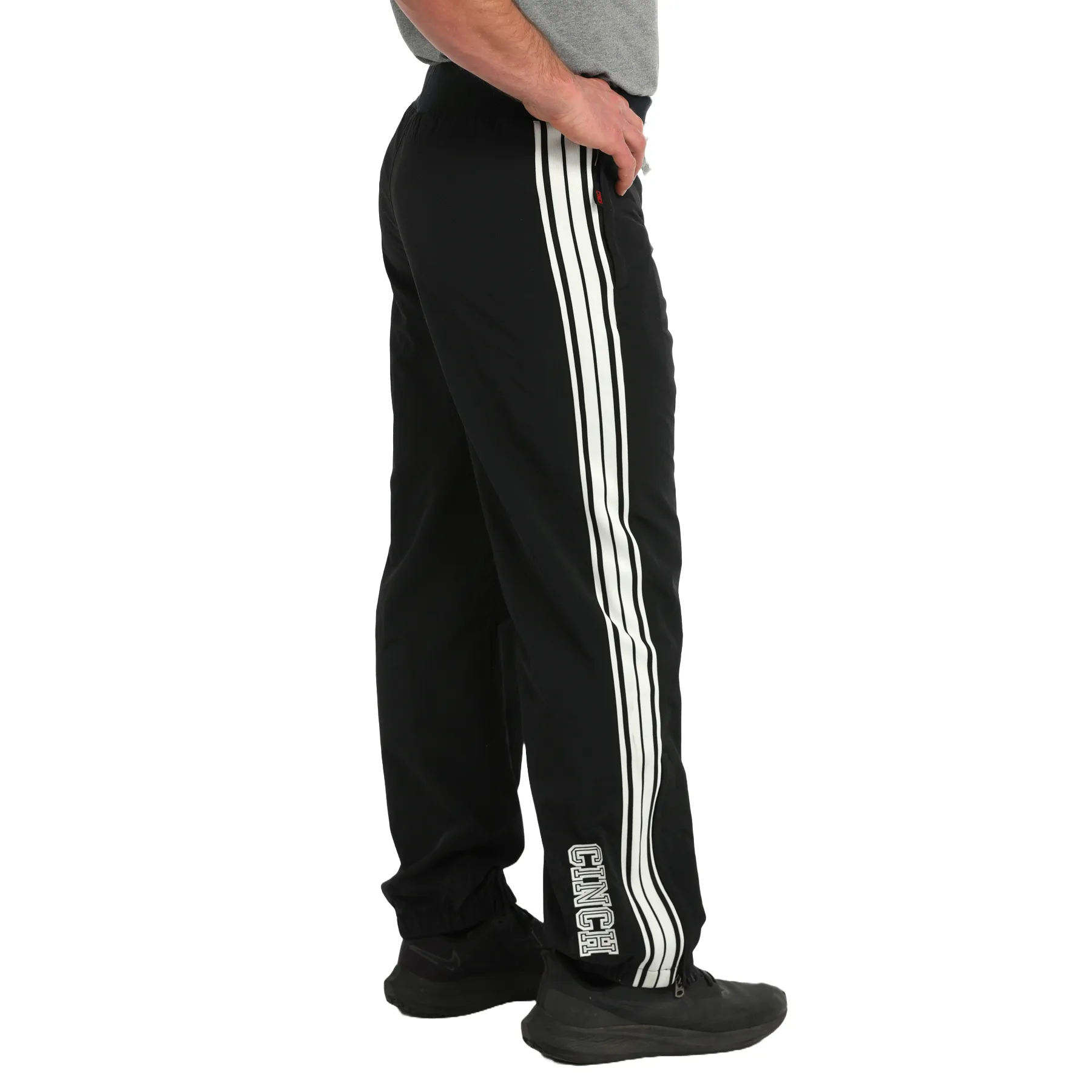 Cinch Men's Vintage Logo Nylon Wind Black Pants MB90036002