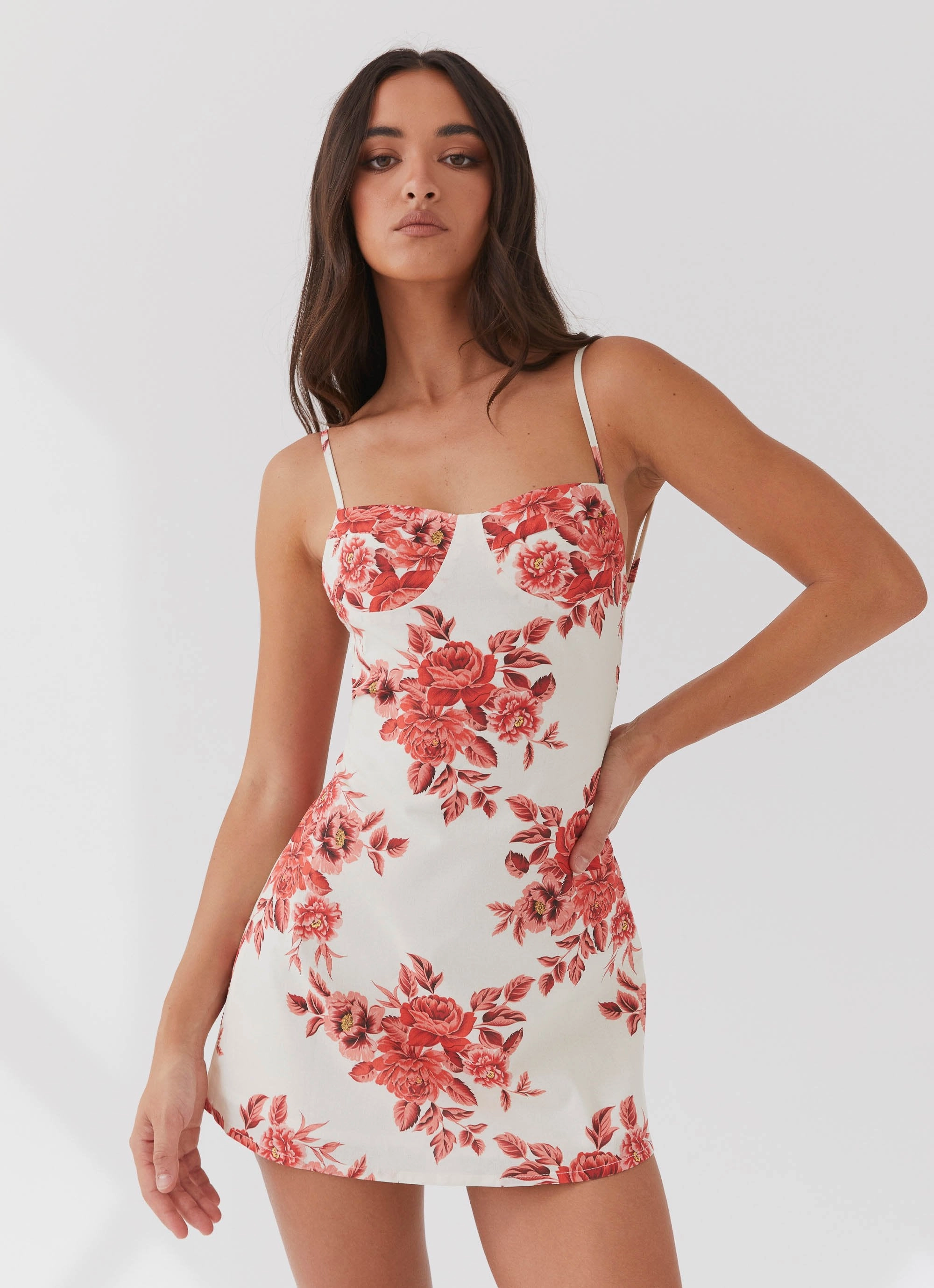 Easy Pretty Cindi Linen Mini Dress - Rosa Floria