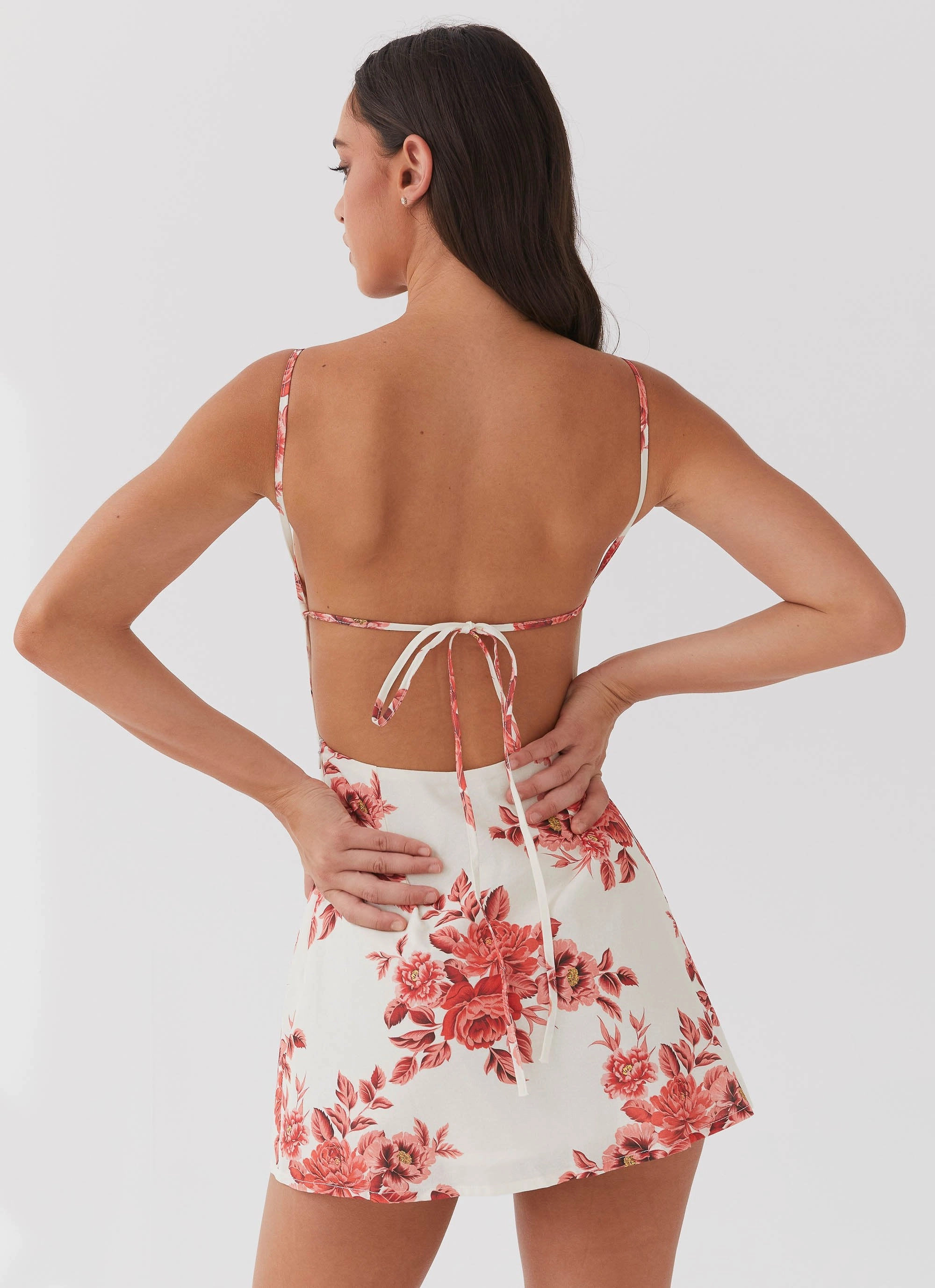 Cindi Linen Mini Dress - Rosa Floria Designer-Label