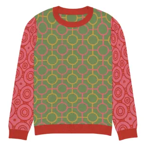 Circle Mind Jerk in Green Knitted Crewneck Sweater