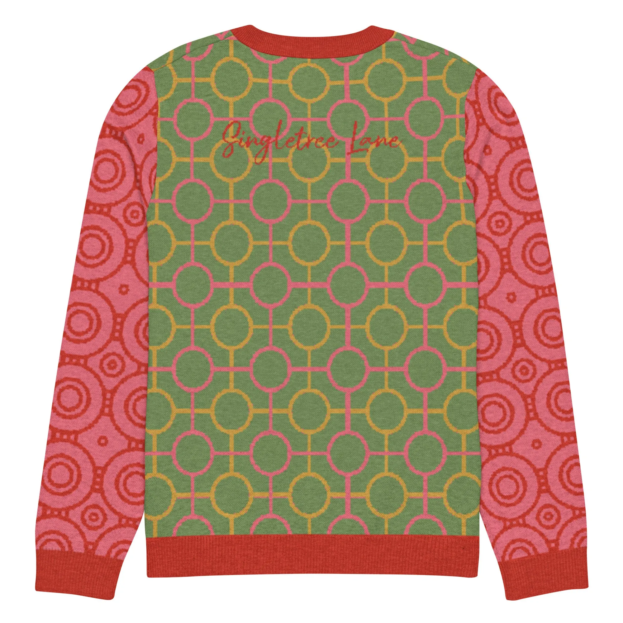 Circle Mind Jerk in Green Knitted Crewneck Sweater