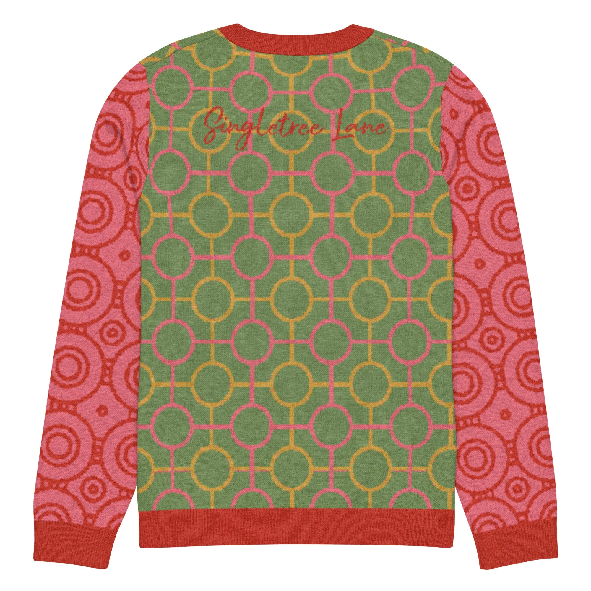 Circle Mind Jerk in Green Knitted Crewneck Sweater