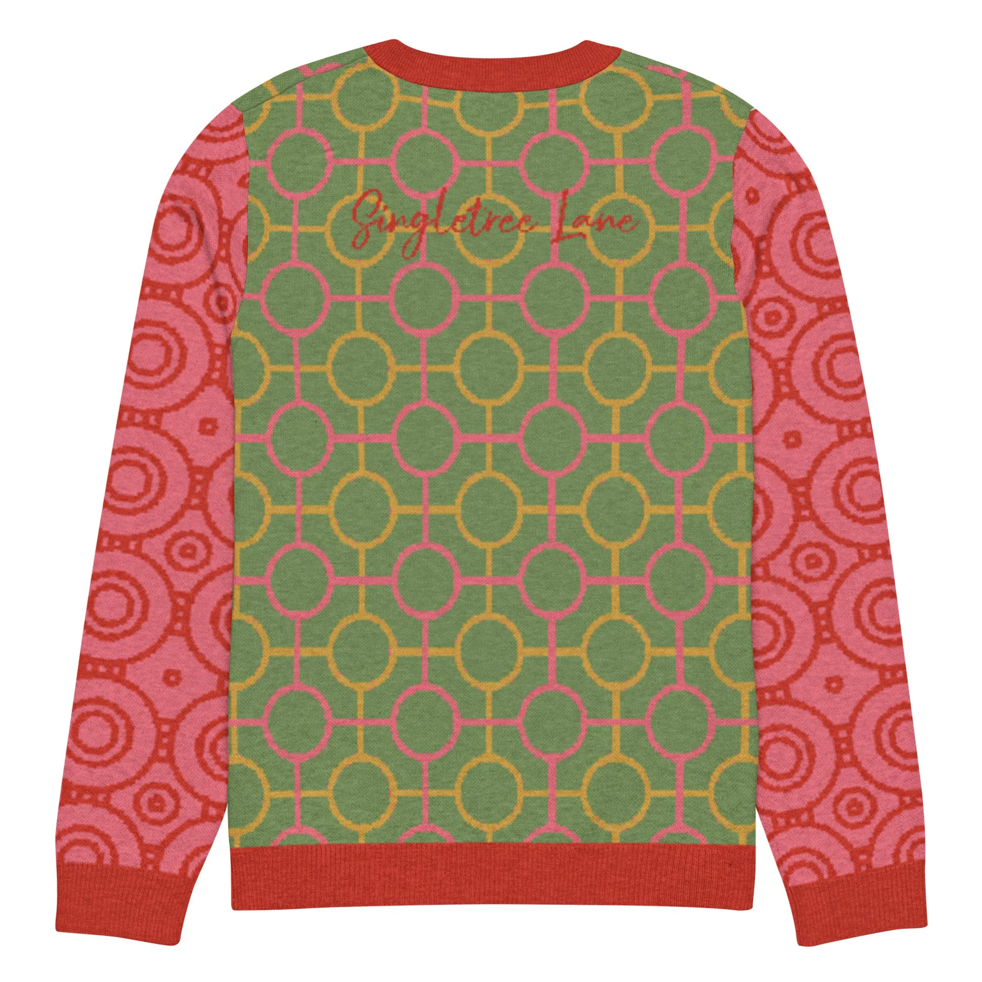 Circle Mind Jerk in Green Knitted Crewneck Sweater