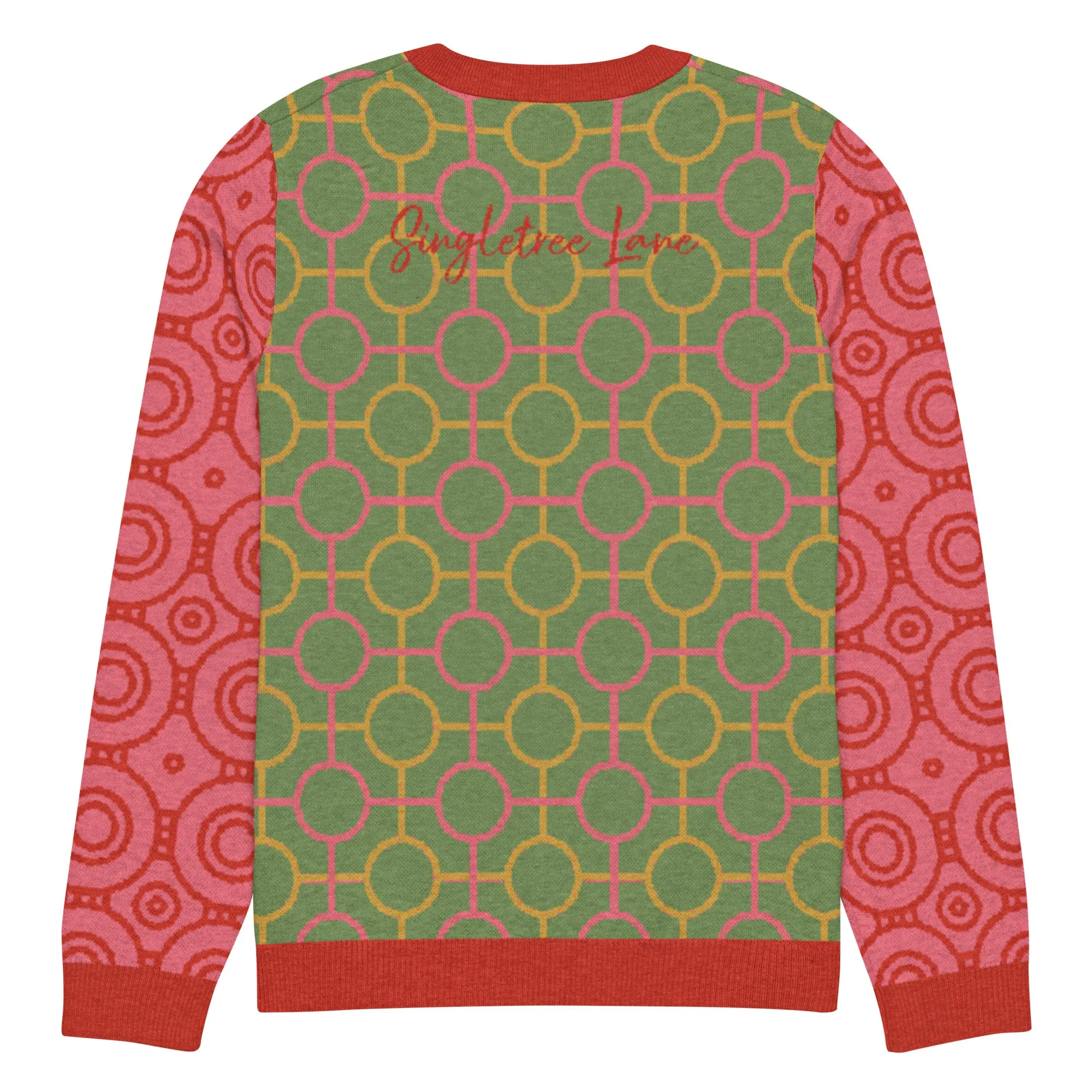 Circle Mind Jerk in Green Knitted Crewneck Sweater