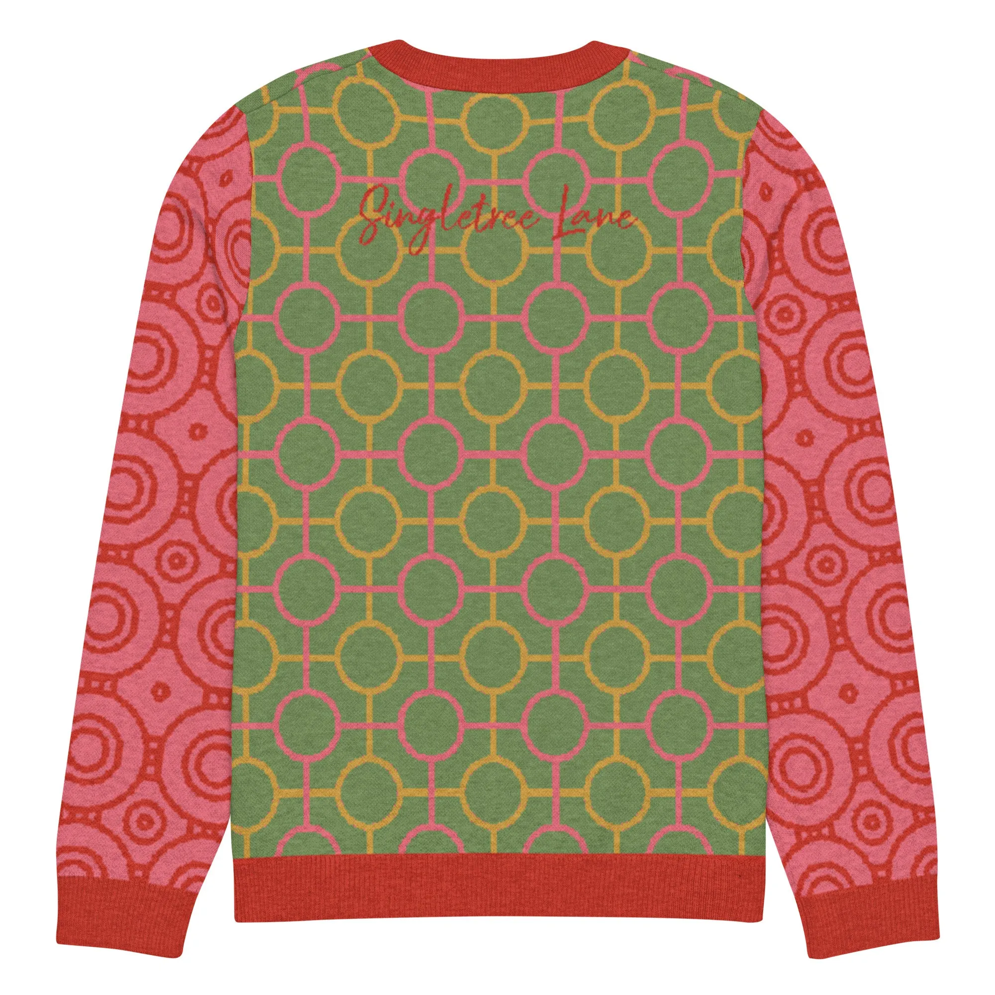 Circle Mind Jerk in Green Knitted Crewneck Sweater