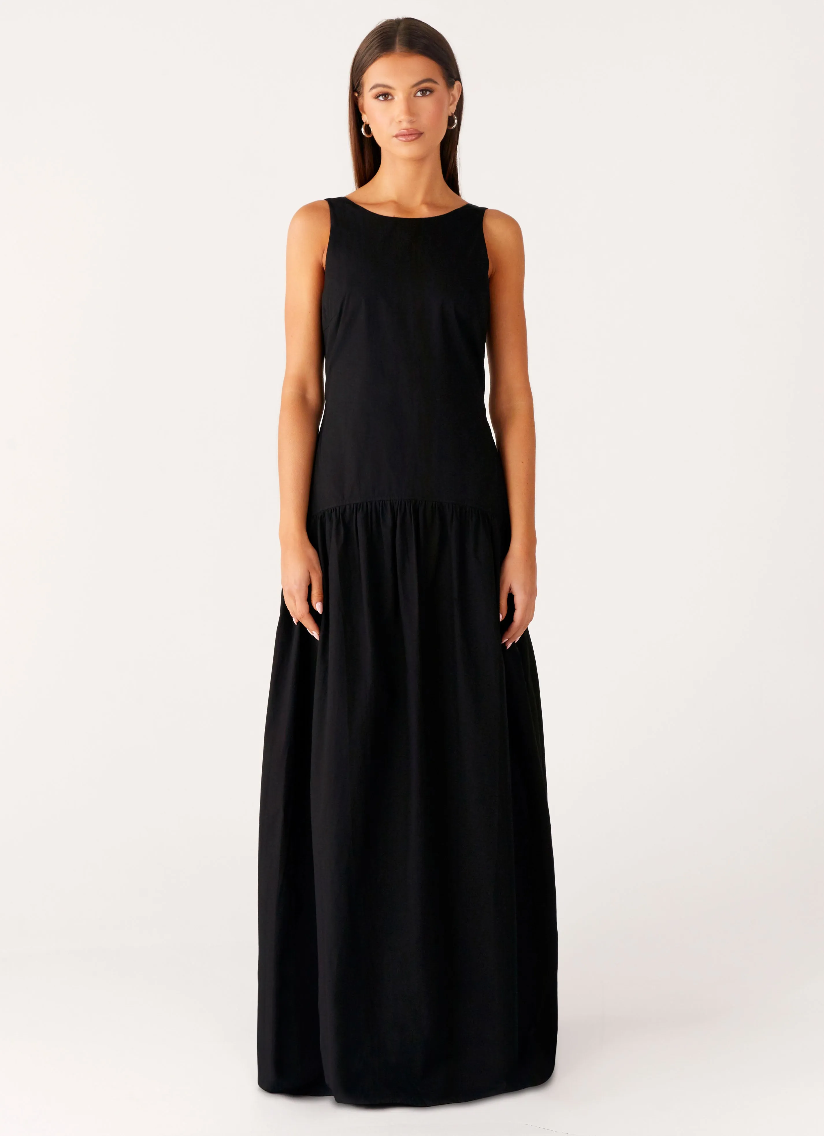 Morena Maxi Dress - Black Adjustable Straps