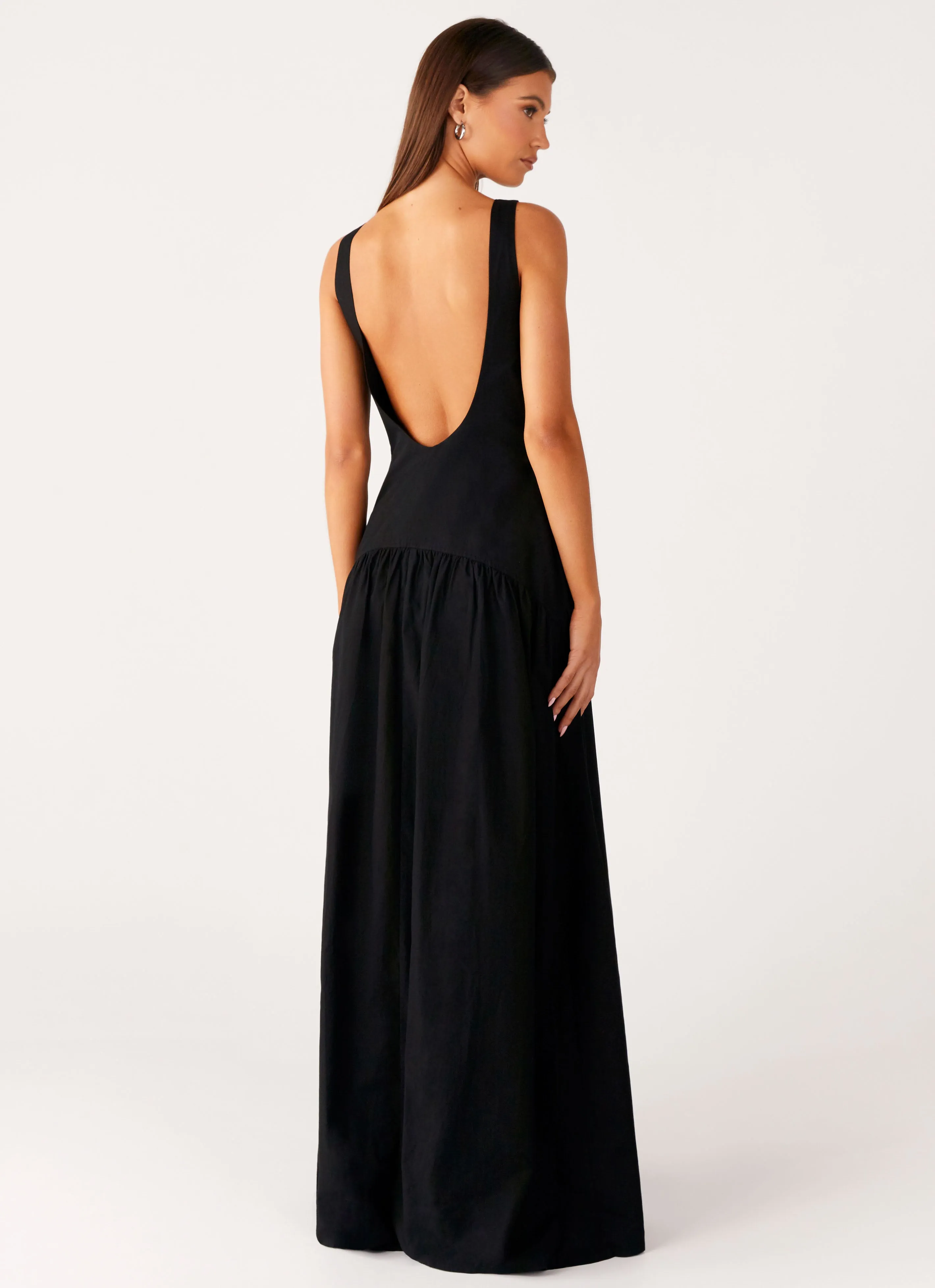 Morena Maxi Dress - Black Muted Tones