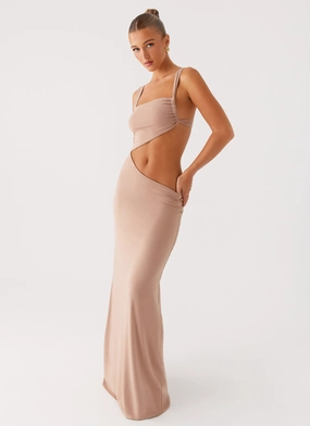 Kika Maxi Dress - Beige Easy Match Mood Comfort