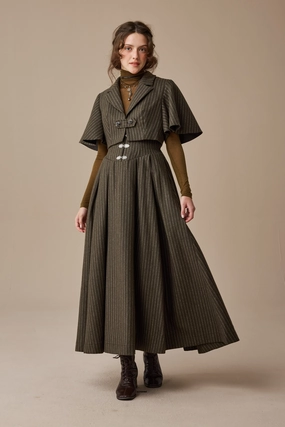 Clarise 22 |Retro Wool Skirt & Cape (2 pieces) ZeroWaste Pattern
