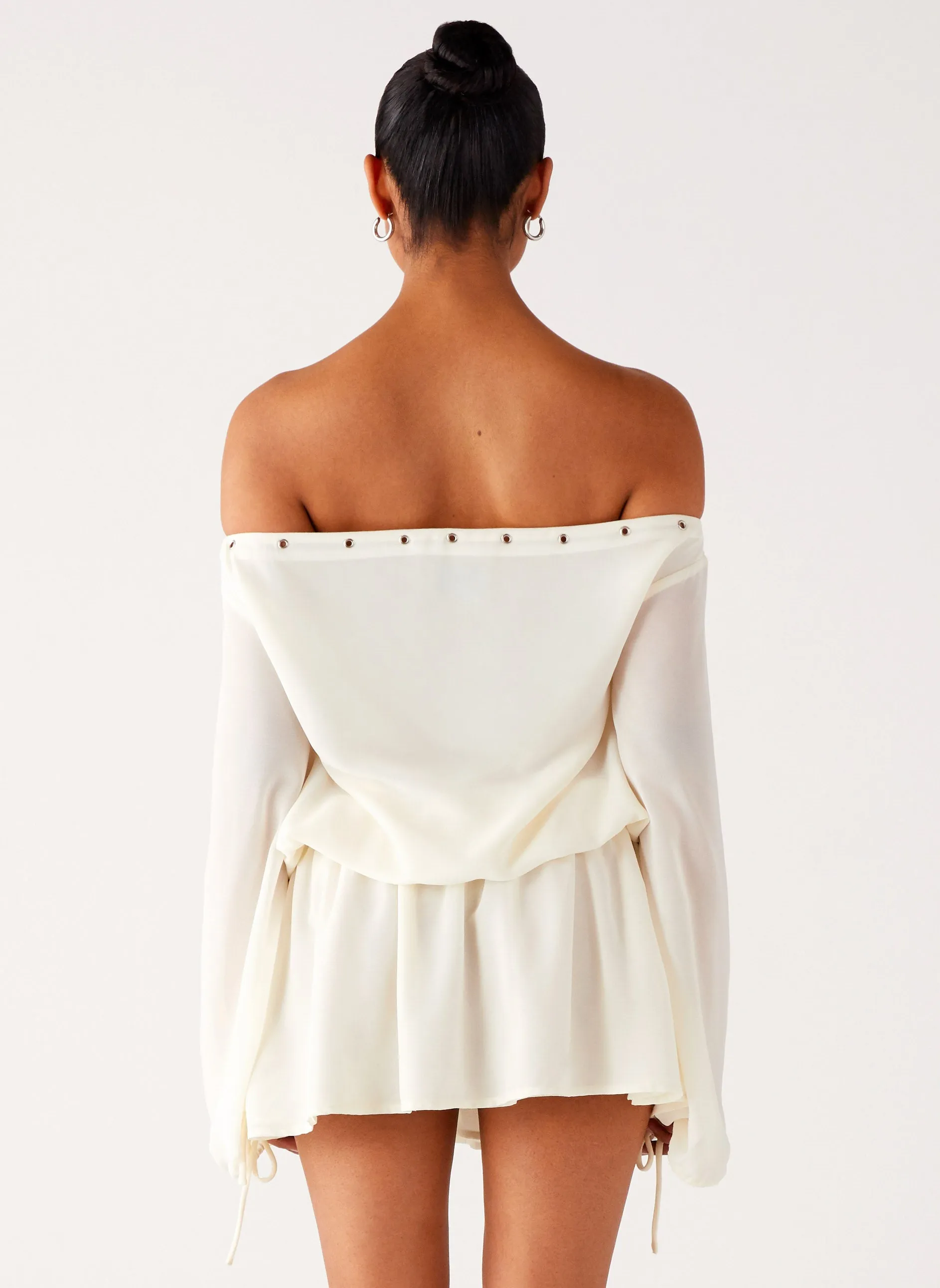 Astaria Mini Dress - Ivory Vintage-Inspired Cocktail Ready