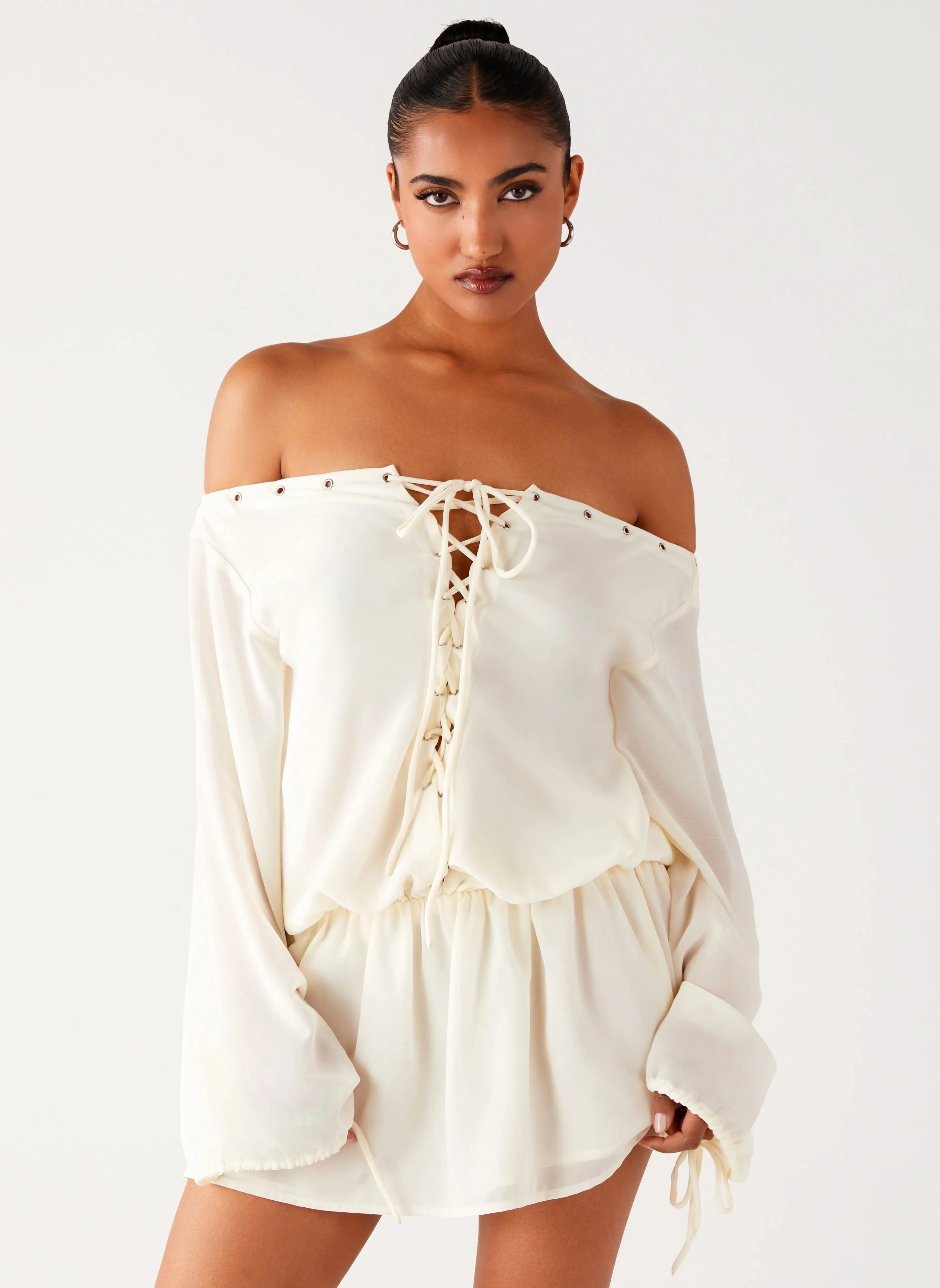 Astaria Mini Dress - Ivory Vintage Style Fresh Color