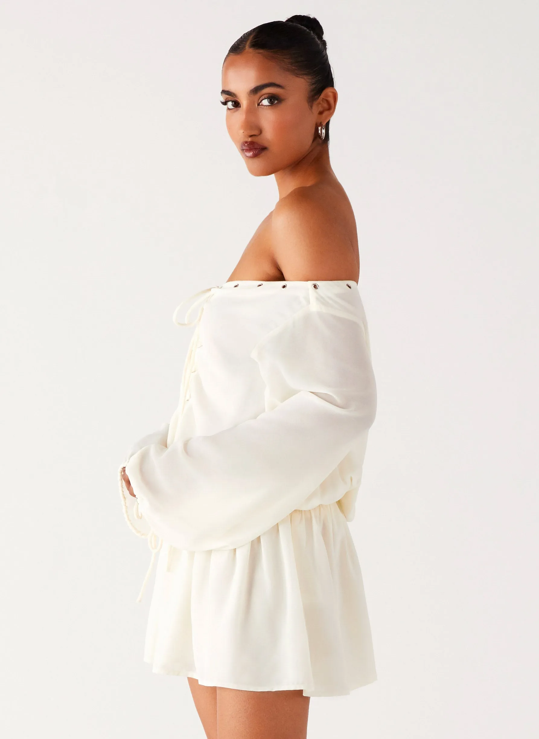Astaria Mini Dress - Ivory Warm Palette
