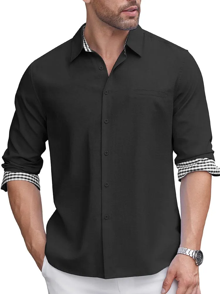 Classic Casual Plaid Splicing Shirt (US Only)