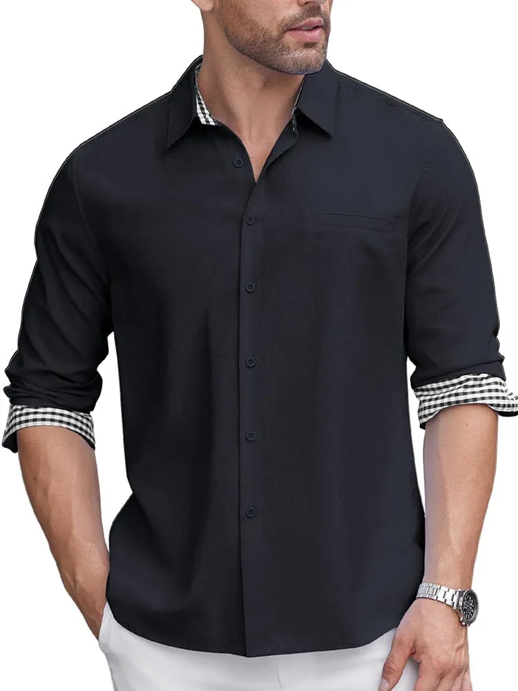 Classic Casual Plaid Splicing Shirt (US Only)