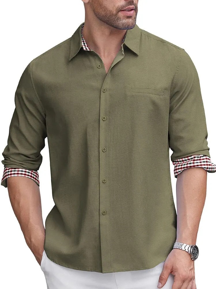 Classic Casual Plaid Splicing Shirt (US Only)